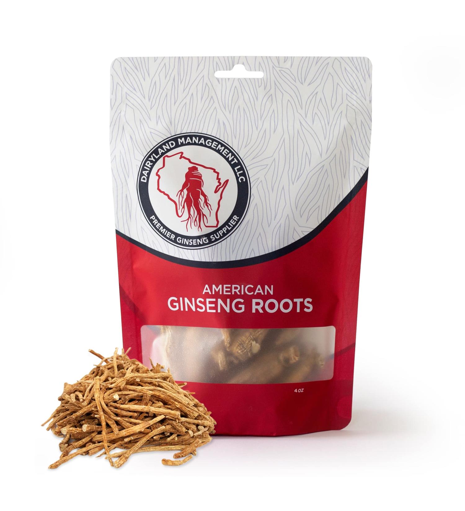 Dairyland American Ginseng Roots Prongs - 4 oz Pack of Wisconsin Ginseng Root - Non-GMO Gluten Free Whole Ginseng - Use This Herbal Supplement in Soup Tea Congee 4 Ounce (Pack of 1) - Buy Online on GoSupps.com
