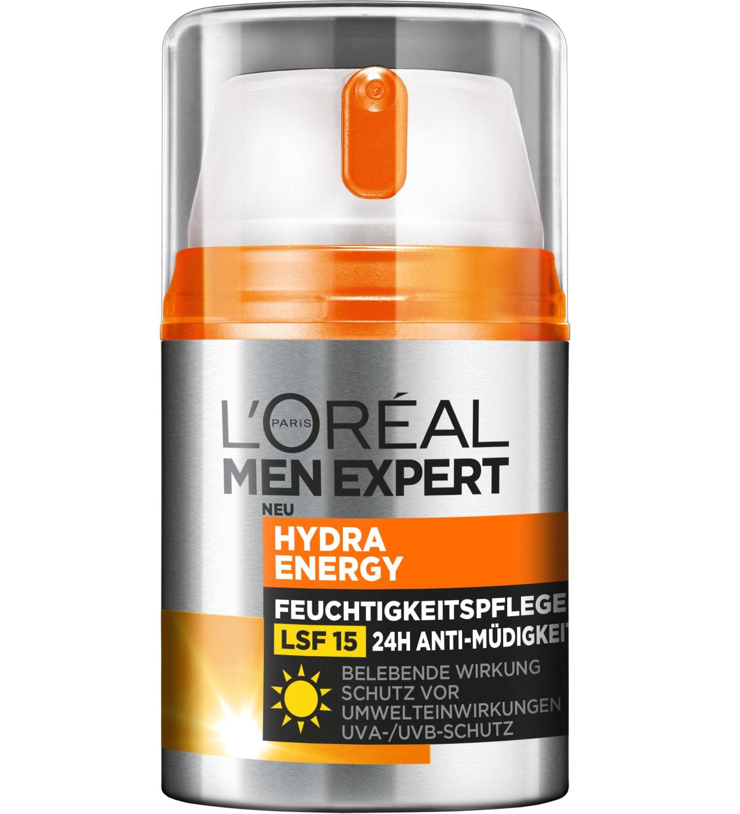 Buy L Or al Men Expert Facial Care SPF 15 - 24h Hydrating Moisturizer with Guarana & Vitamin C | Anti-Fatigue 50ml - Free International Shipping - Buy Online on GoSupps.com