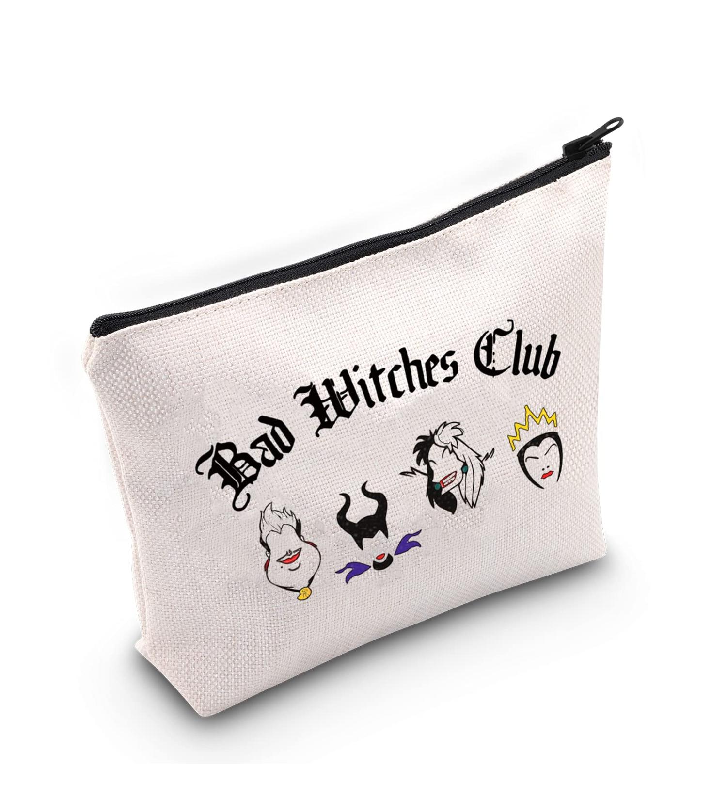 LEVLO Villains Graphic Zippered Cosmetic Bag - Bad Witches Club for Women & Girls | Stylish & Unique Travel Accessories - Buy Online on GoSupps.com