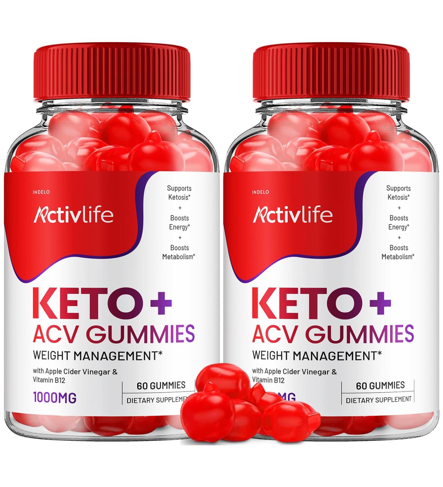 ActivLife Keto ACV Gummies - 1000mg Apple Cider Vinegar Gummies for Weight Loss (2 Pack - 120 Gummies) - Shop Internationally - Buy Online on GoSupps.com