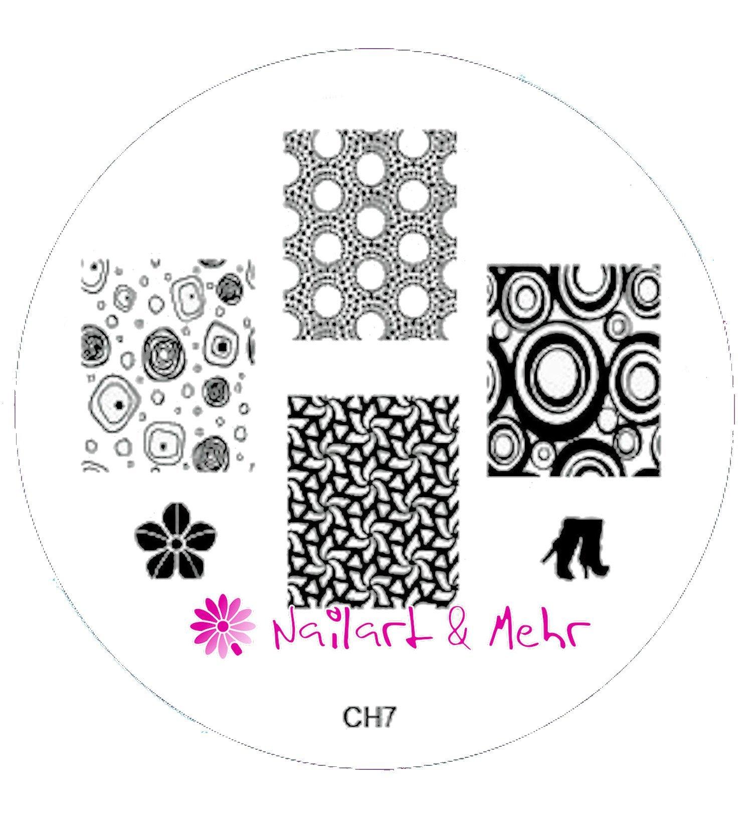 STAMPING STENCIL # CH-07 RETRO PATTERN BOOTS HIGH HEELS FLOWER