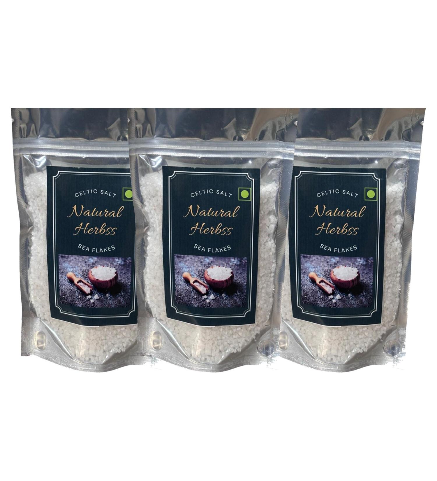 Organic Sea Salt 100% Organic Hand Harvested Low in Sodium Kosher Salt Coarse Sea Salt 200 Grams (Pack of 3) - Buy Online on GoSupps.com