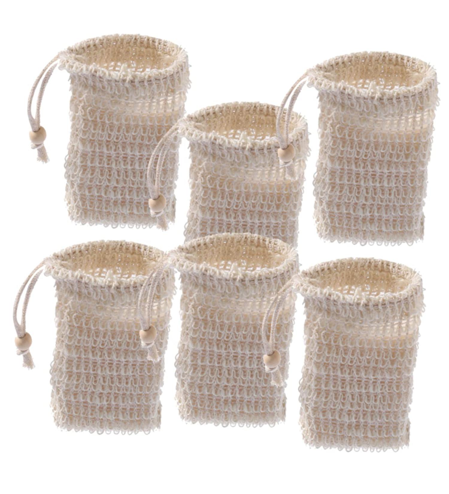 NOLITOY 6pcs Soap Bag Mesh Soap Pouch Household Soap Saver Bag Soap Storage Bag Soap Sack Cotton Linen Beige - Buy Online on GoSupps.com