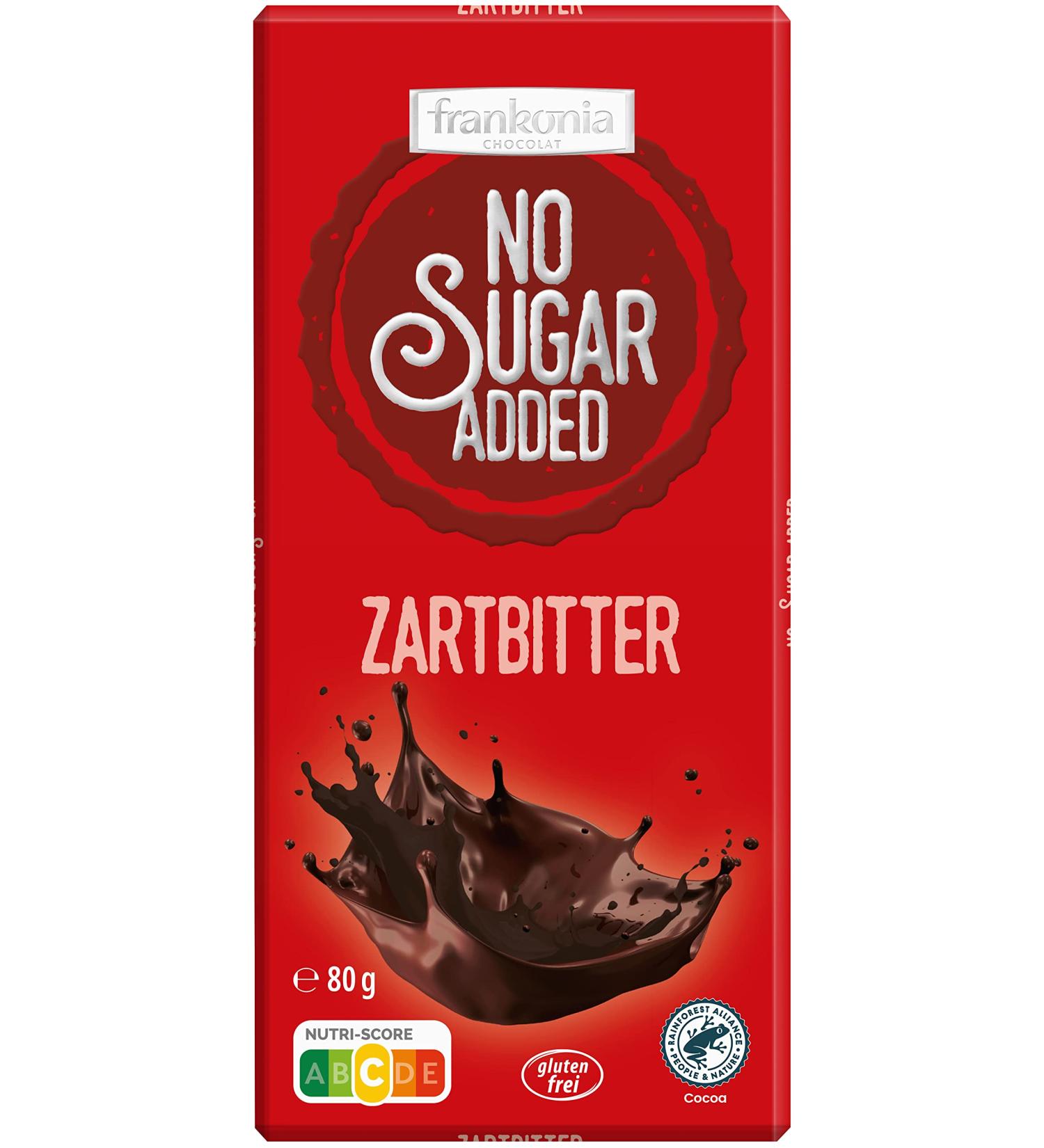 Frankonia No Sugar Added Dark Chocolate 80g | Healthy Chocolate Treats | International Shipping - Buy Online on GoSupps.com