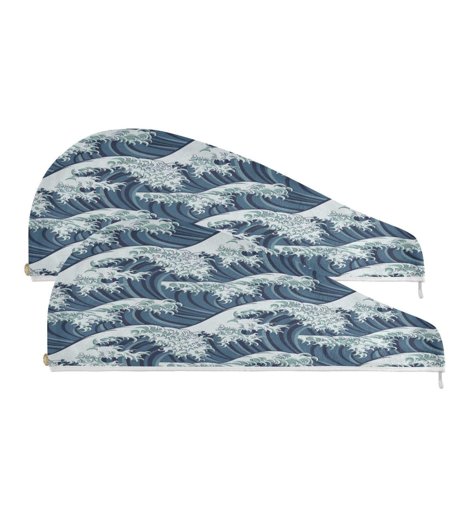 Wave Dry Hair Cap Set - 2 Piece Quick Drying Towel with Button Headband | Super Absorbent & Soft for Easy Use Perfect for International Shipping - Buy Online on GoSupps.com