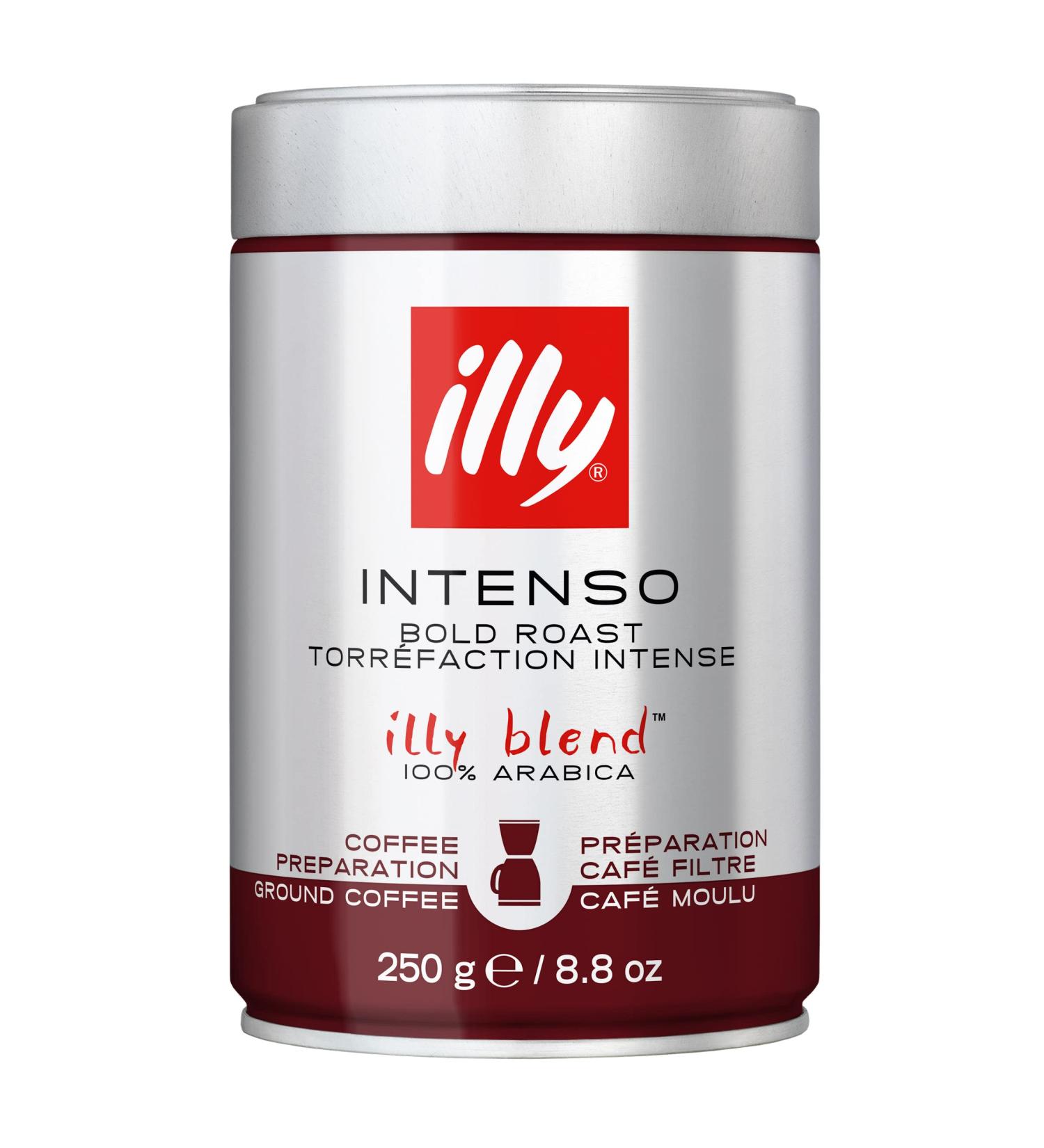 illy Drip Coffee - Ground Coffee - 100% Arabica Ground Coffee Intenso Dark Roast - Warm Notes of Cocoa & Dried Fruit - No Preservatives Full-Bodied 250g Intenso Bold Roast 10 g (Pack of 1) - Buy Online on GoSupps.com
