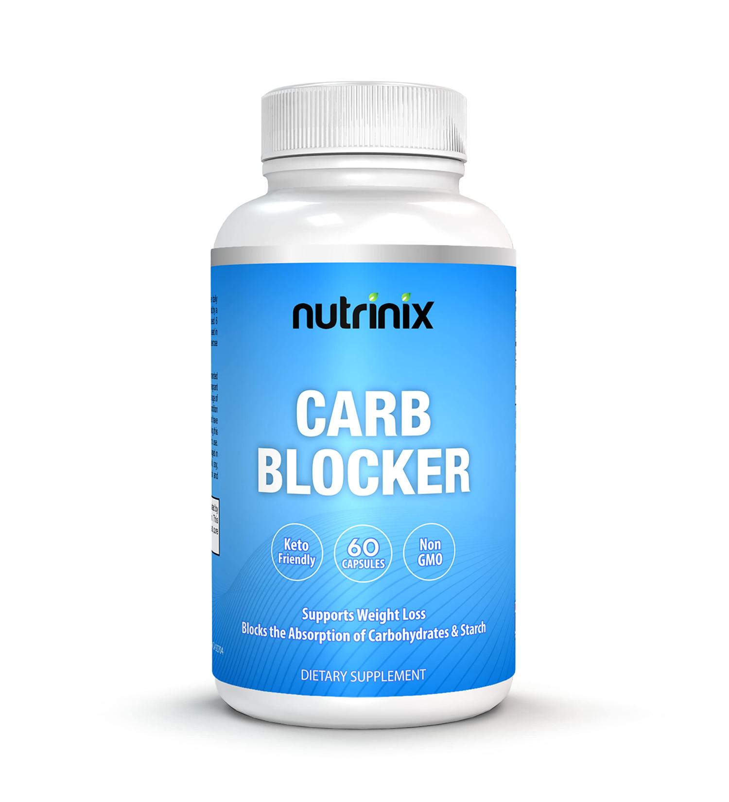 Nutrinix White Kidney Bean Carb Blocker Pills - 60 Capsules - Keto Appetite Suppressant for Weight Loss - Non-GMO Starch Blocking Supplement - Buy Online on GoSupps.com