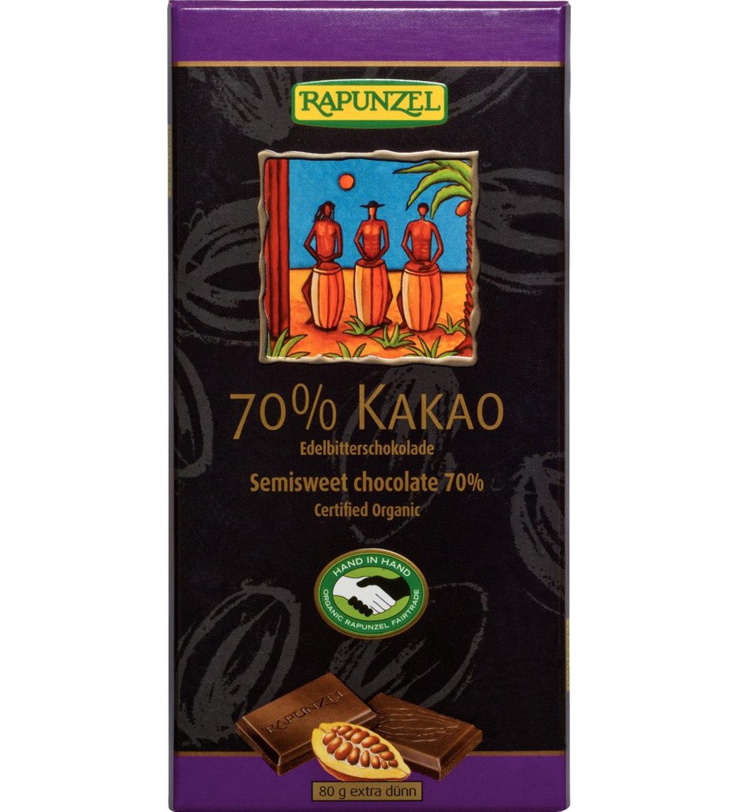 Rapunzel Rapunzel Set of 10 bitter chocolates 70% cacaoRAPADURA HH 10 x 80 g