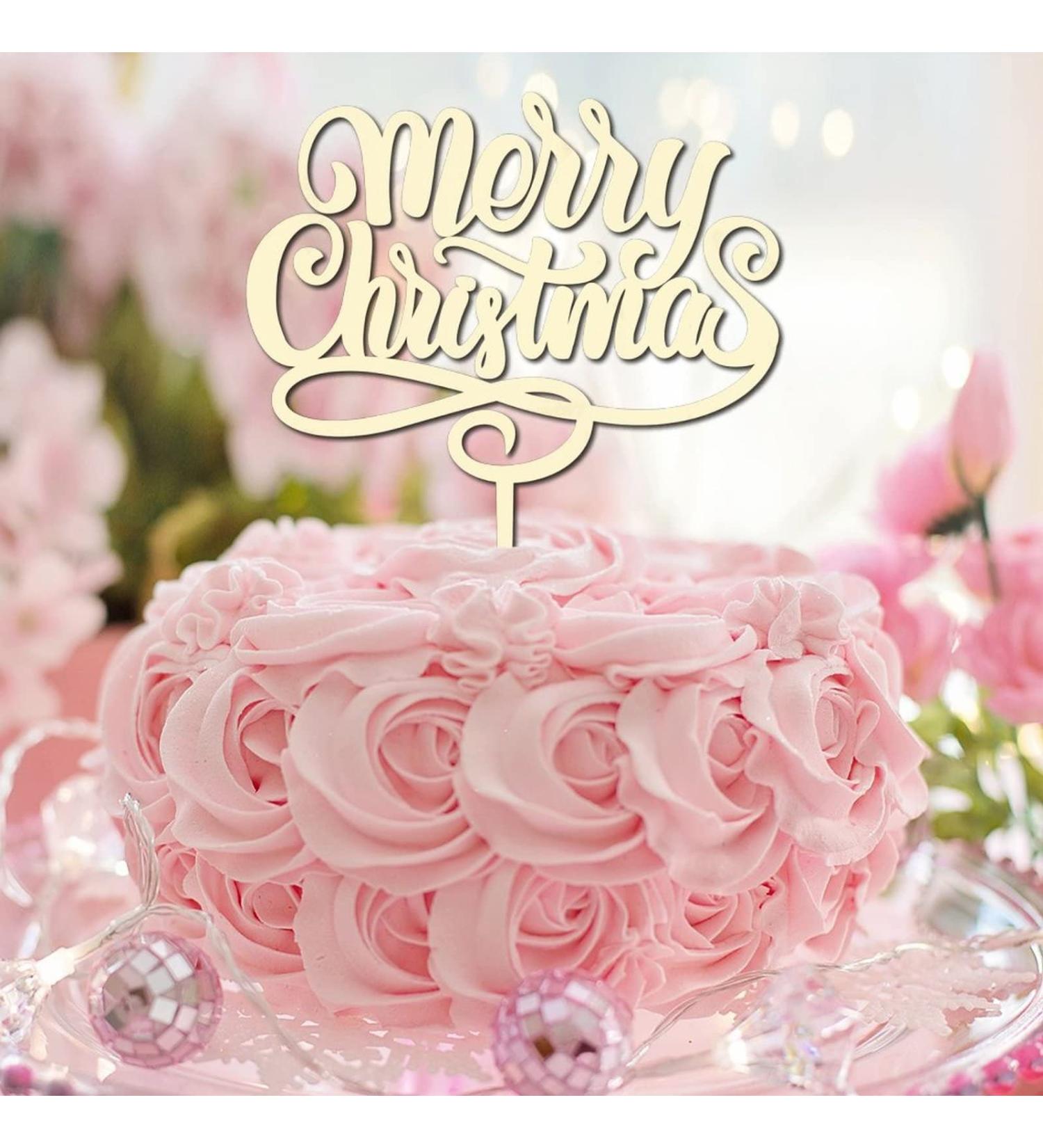 Merry Christmas Cake Topper Happy New Year Eve Cupcake Toppers Cheers to 2022 Letter Wood Gold Glitter Baby Shower Engagement Decoration Personalized Gifts for Kids Women Style-3 - Buy Online on GoSupps.com