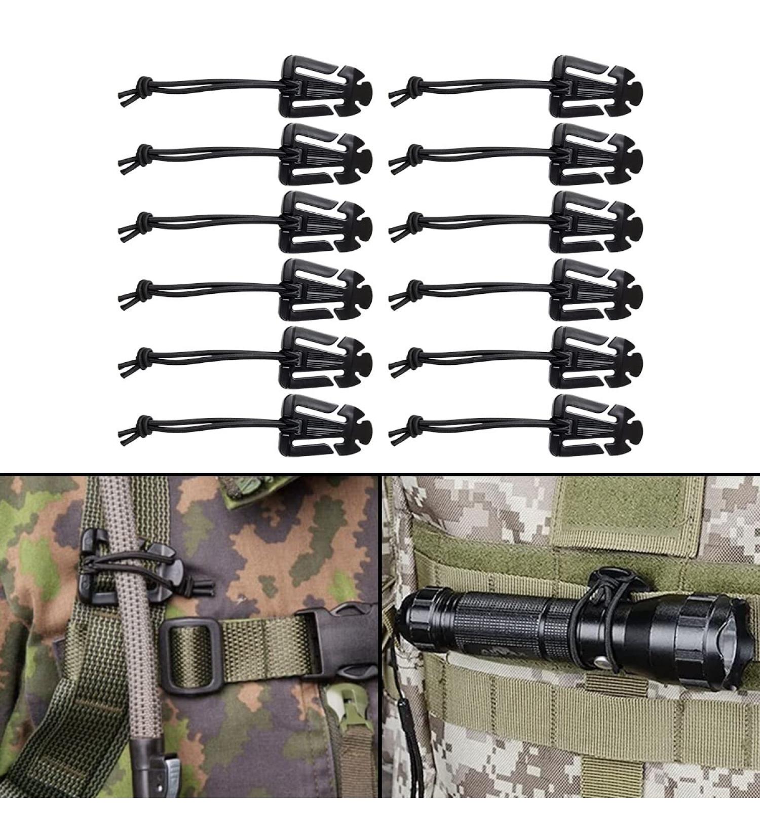 GearHill Molle Web Dominators - Tactical Backpack Accessories, Black 12 Pieces - Buy Online on GoSupps.com