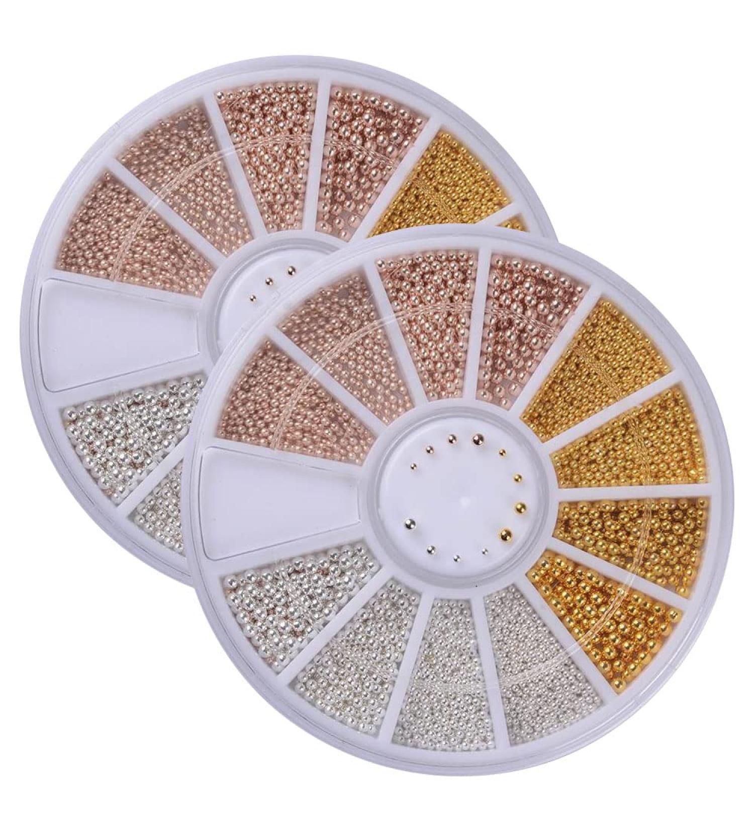 2 Boxes Nail Art Mini Steel Ball Beads for Nail Decoration | Nails Beauty Accessory Tool - Buy Online on GoSupps.com