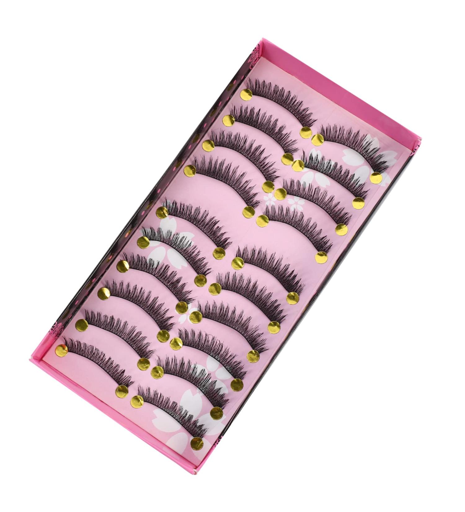 Beavorty 10 Pairs Fake eyelashes Artificial Fiber Eyelashes False Lashes Makeup Eyelashes Faux Lashes Long Eyelashes Natural Eyelashes Ladies Girls Women Lashes Miss False Eyelashes dense - Buy Online on GoSupps.com