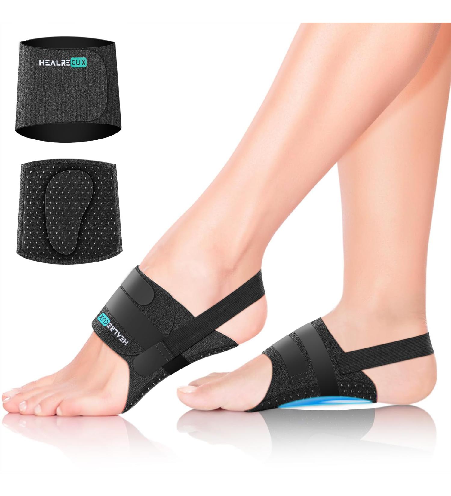 Arch Support Inserts & Compression Bands for Plantar Fasciitis Relief | Orthotic Sleeves with Gel Pads for Flat Fallen & High Arches - One Size Fits All - Buy Online on GoSupps.com
