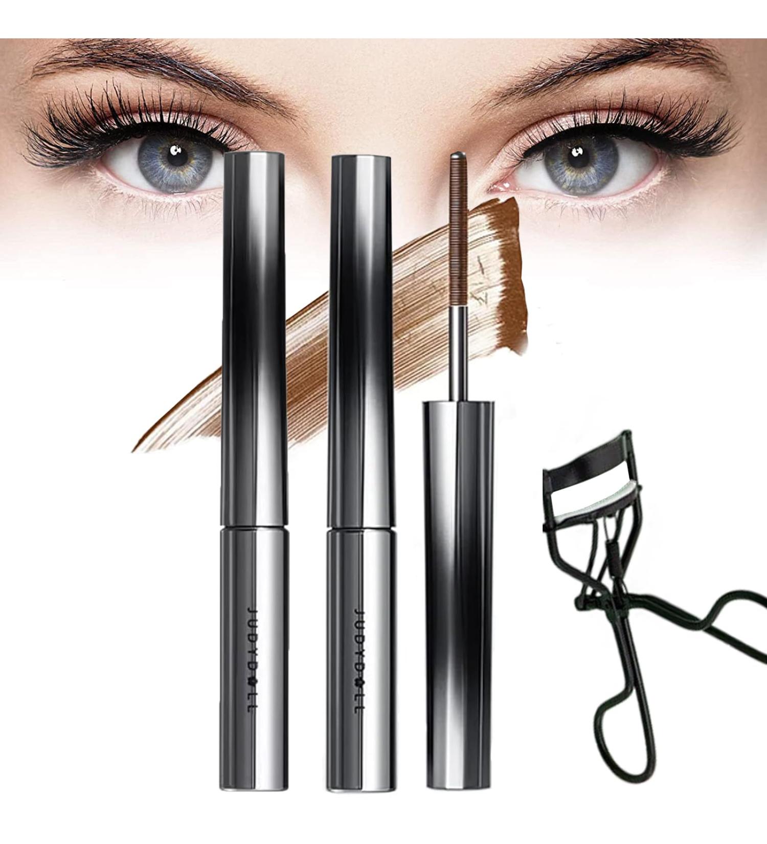 Judy Doll Mascara Judydoll Mascara Judydoll - 3D Curling Eyelash Iron Mascara Judy Doll Iron Brush Mascara Waterproof Natural Thickening Lengthening Long Lasting Bristleless Mascara (2PCS Brown) - Buy Online on GoSupps.com