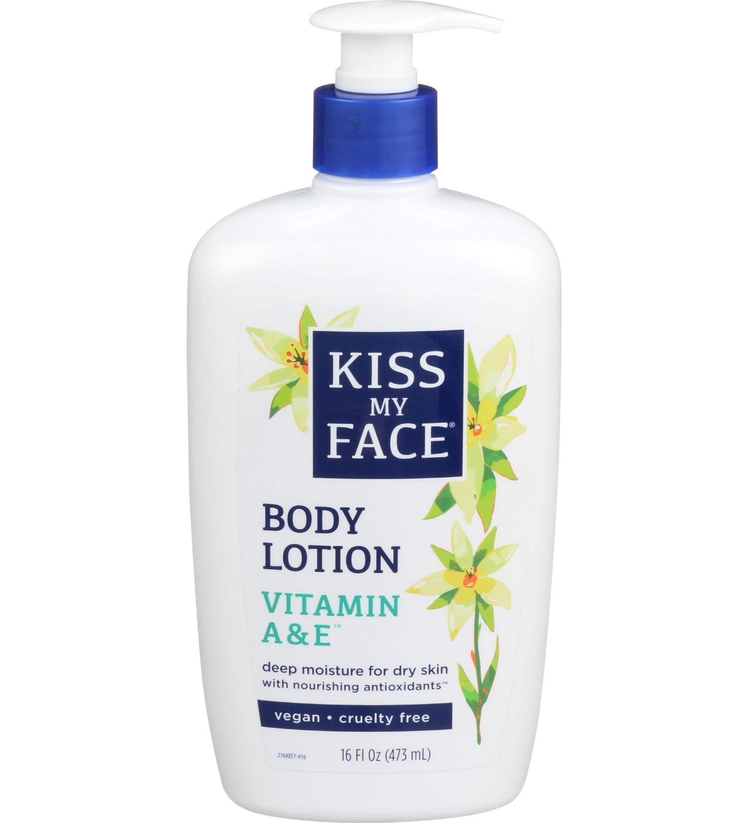 Kiss My Face Body Lotion with Vitamin A & E - 16 fl oz (473 ml) | Moisturizing & Nourishing - Buy Online on GoSupps.com