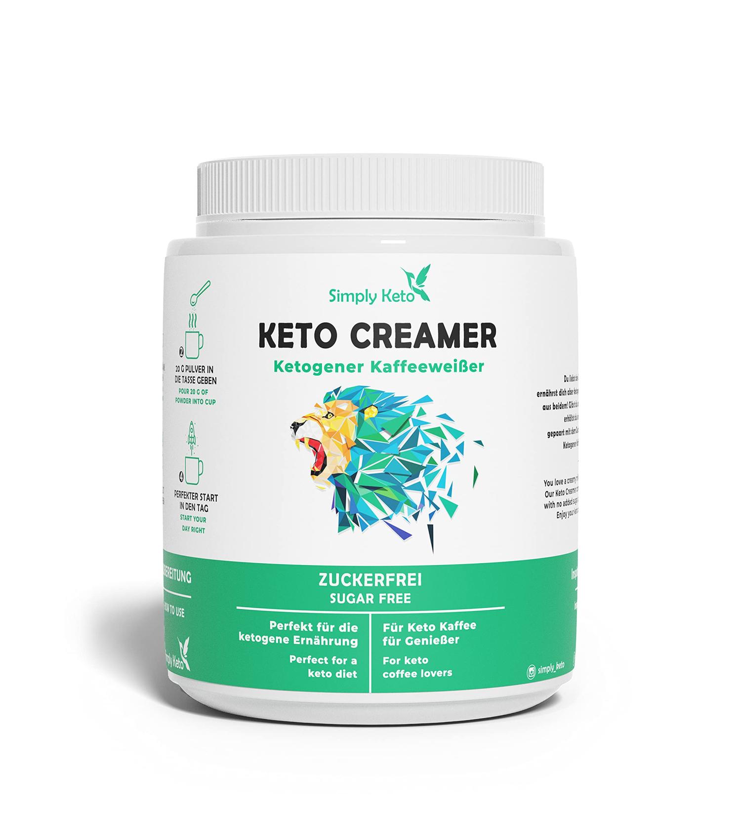 Simply Keto Creamer 450g - Sugar-Free Ketogenic Coffee Enhancer with Coconut Oil & Pasture Butter - Delicious Milk Coffee Low-Carb & High Taste - Buy Online on GoSupps.com