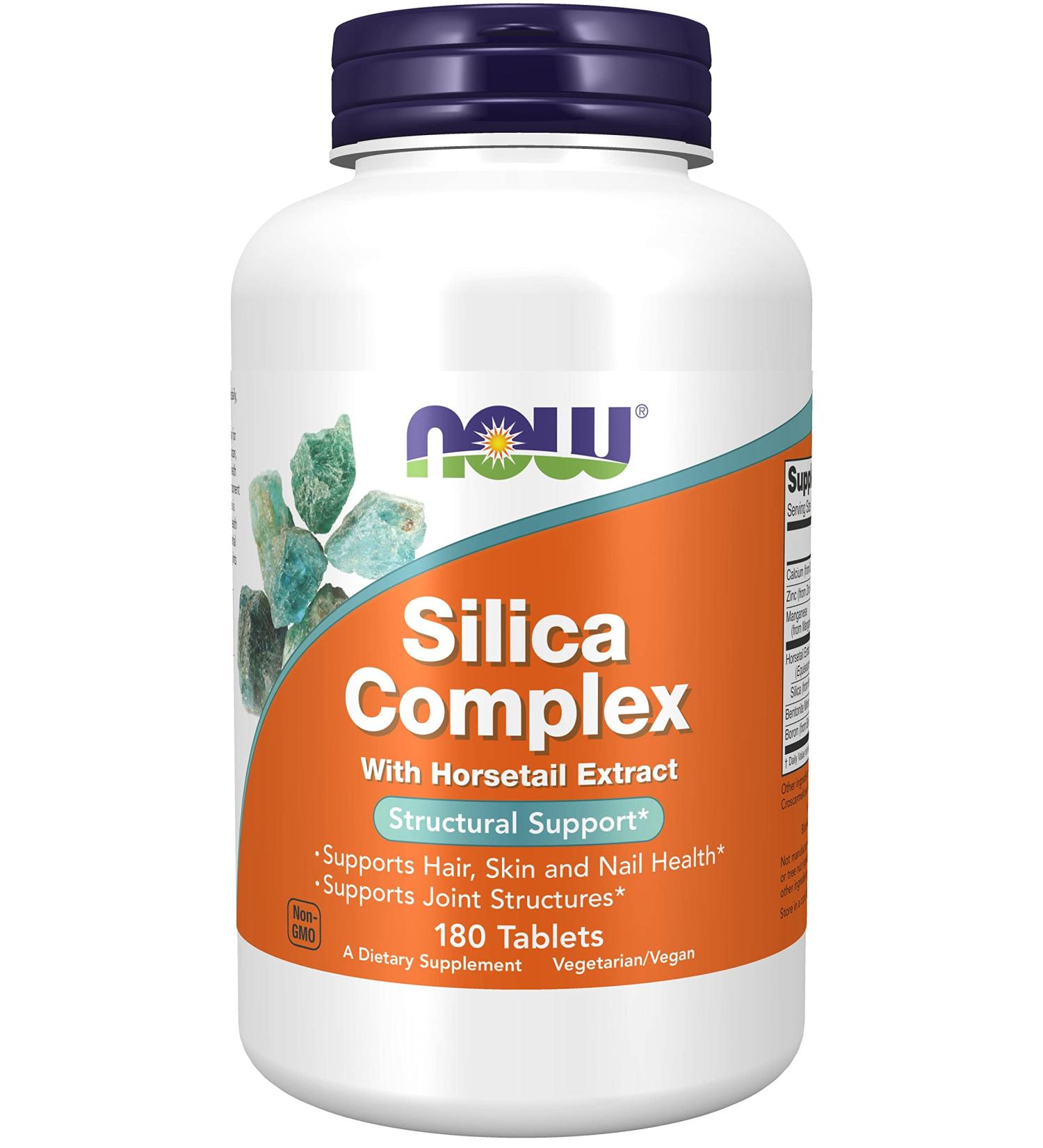 Now Foods Silica Complex 180 Tablets - Promote Healthy Hair, Skin & Nails - Buy Online on GoSupps.com