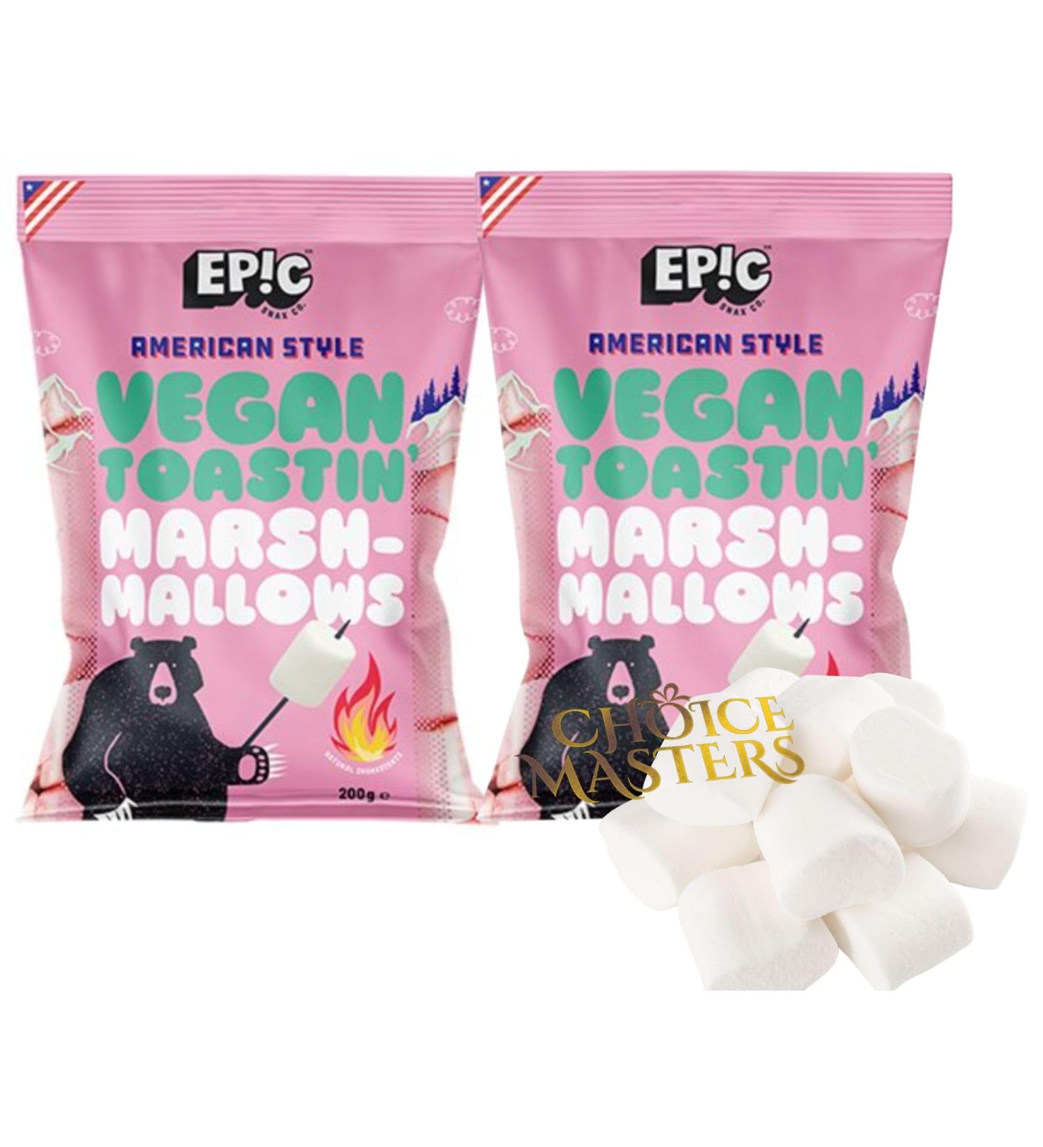 Vegan Marshmallows | American Style Epic Vegan Extra Large Toasting Marshmallows - Gluten Free - 2 Packs of 200g - Buy Online on GoSupps.com