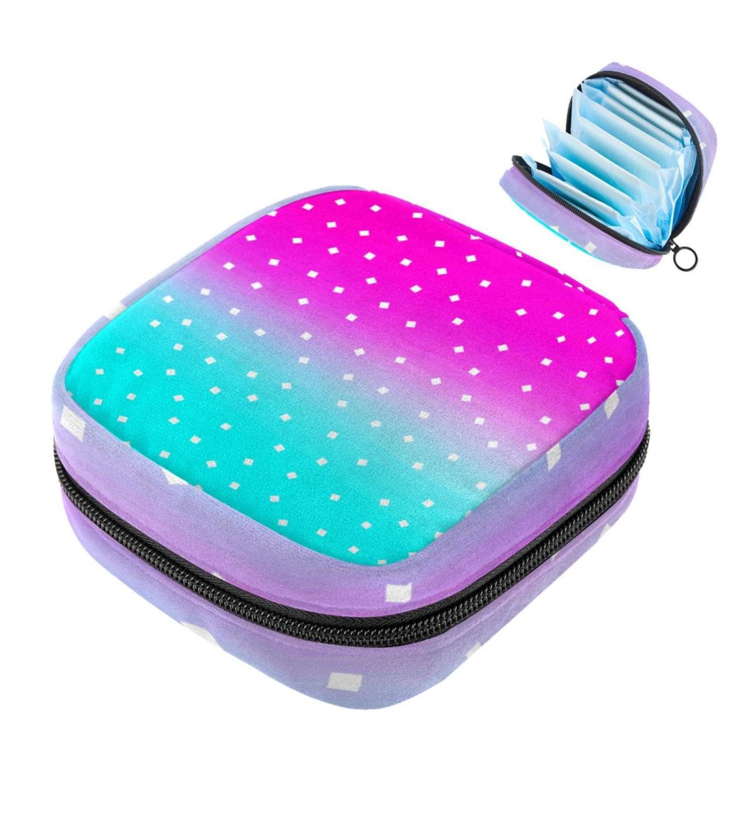 Buy Large Pink & Blue Storage Bags for Women's Bandages Menstrual Cups Panty Liners & Tampons - Glittering Multicolored Designs | International Shipping - Buy Online on GoSupps.com