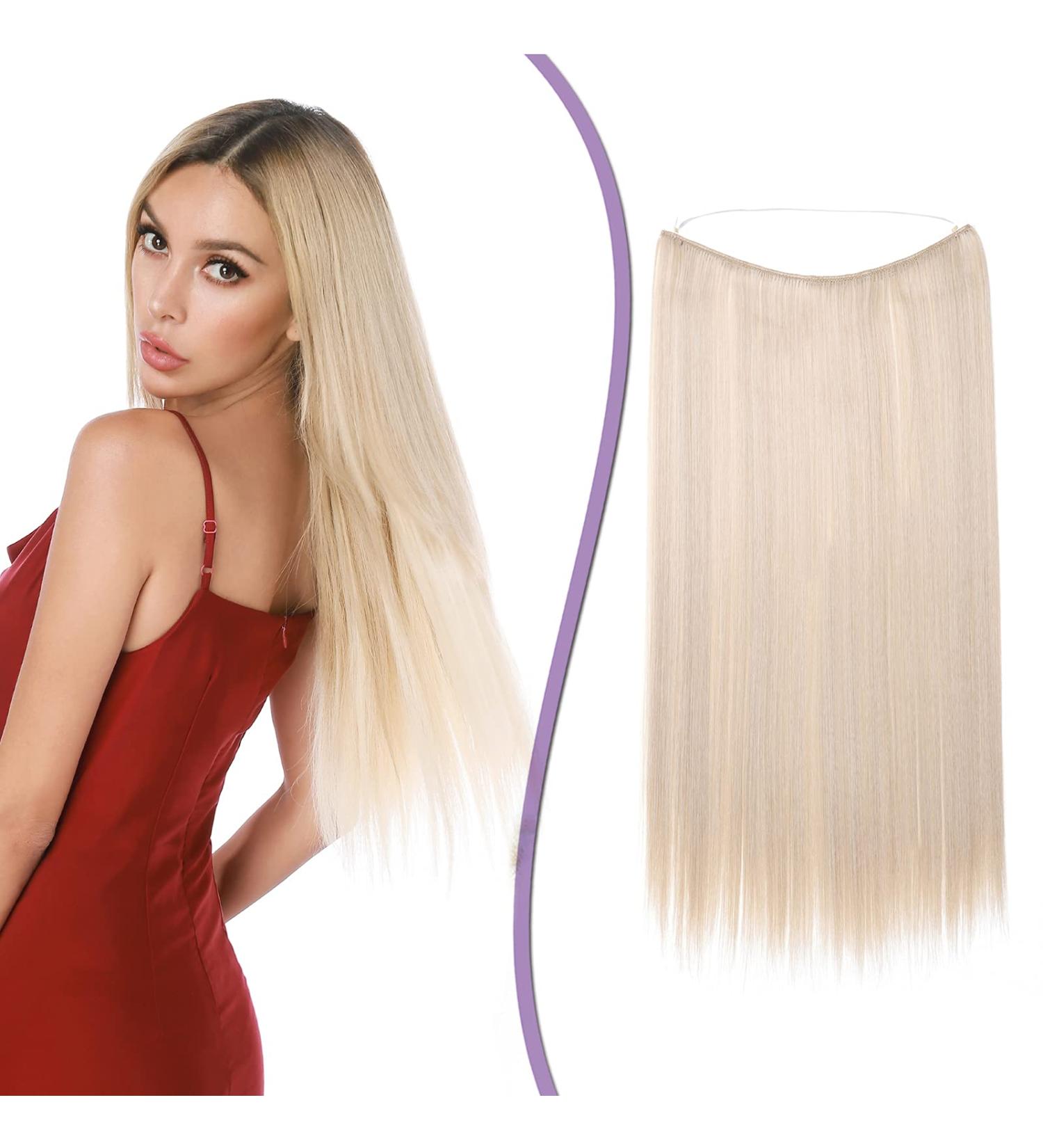 Silk-Co Hair Extensions - Smooth Synthetic with Invisible Cord Dark Blonde Mix 50cm | Seamless Hair Sealing for Women - Buy Online on GoSupps.com