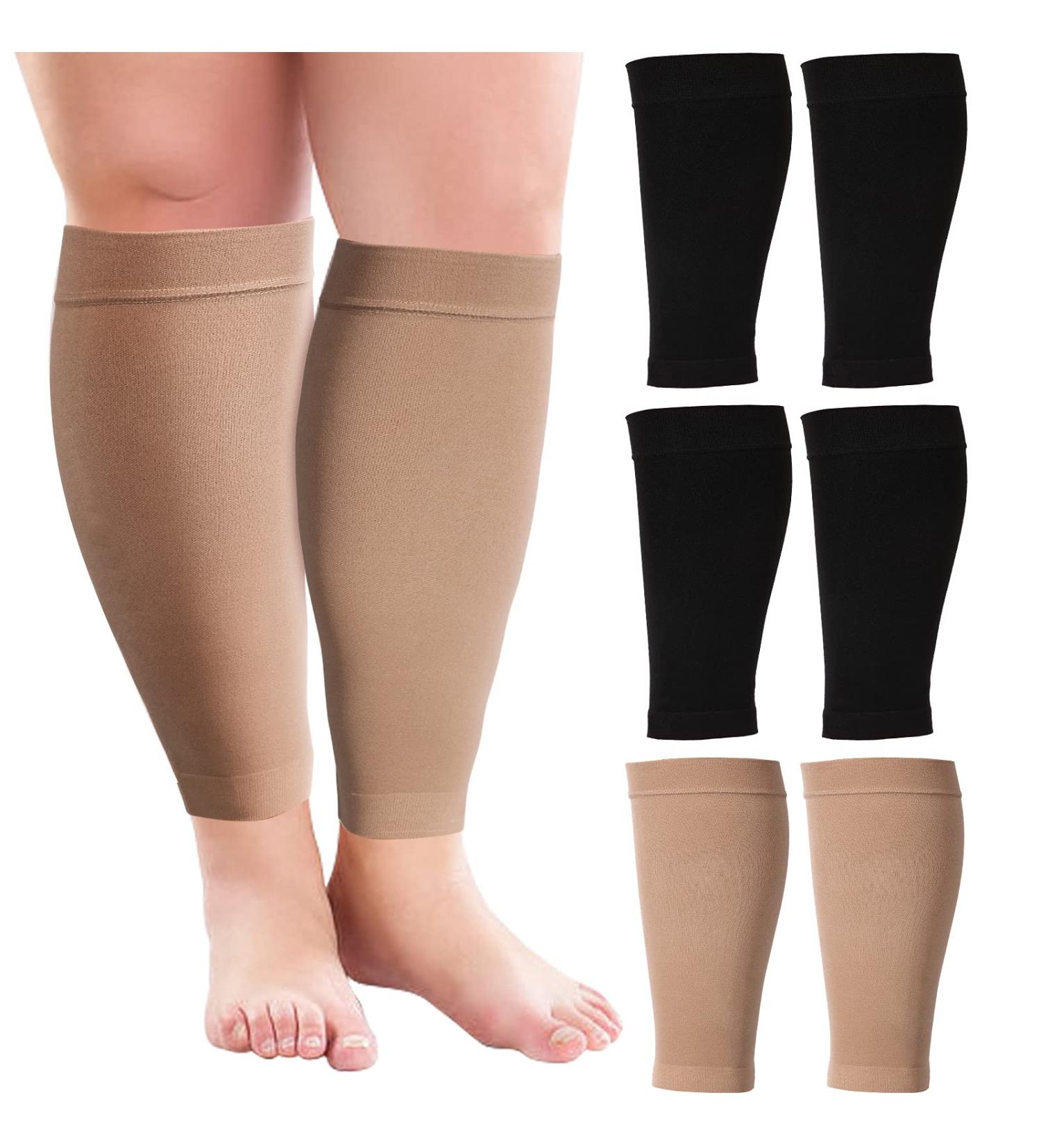 3 Pairs 20 XXXL Wide Plus Size Calf Compression Socks | 20-30 mmHg | Circulation Support for Long Legs | Women Men - Buy Online on GoSupps.com