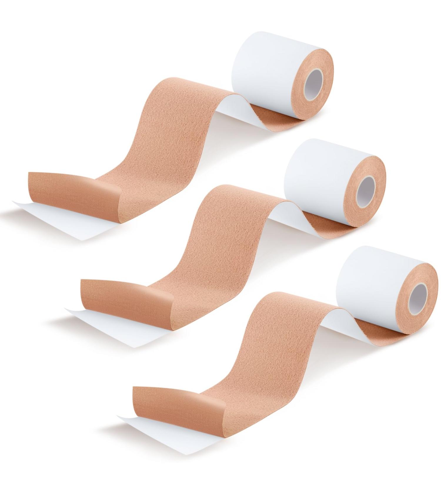 Trelaco 3 Rolls 2 x 5 Yards Moleskin Tape for Feet, Shoes, Body - Soft Cotton Adhesive Pads - Buy Online on GoSupps.com