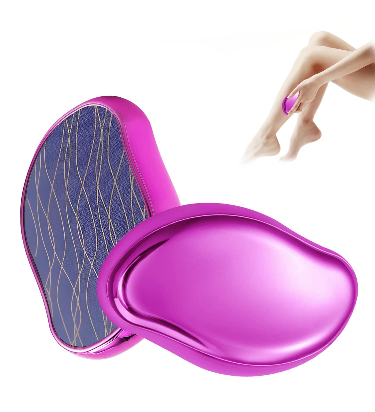 Crystal Hair Eraser: Magic Hair Remover for Women and Men - Painless Exfoliation Tool for Back, Legs, and Arms - Reusable and Washable (Purple) - Buy Online on GoSupps.com