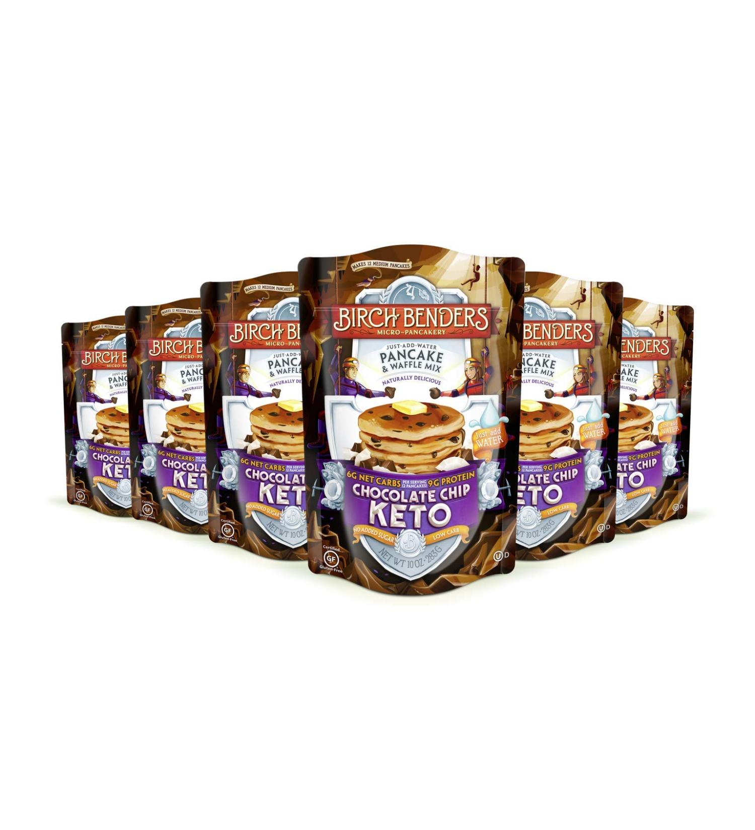 Birch Benders Keto Chocolate Chip Pancake & Waffle Mix with Almond/Coconut & Cassava Flour  Just Add Water  6 Count 10 Ounce (Pack of 6) - Buy Online on GoSupps.com