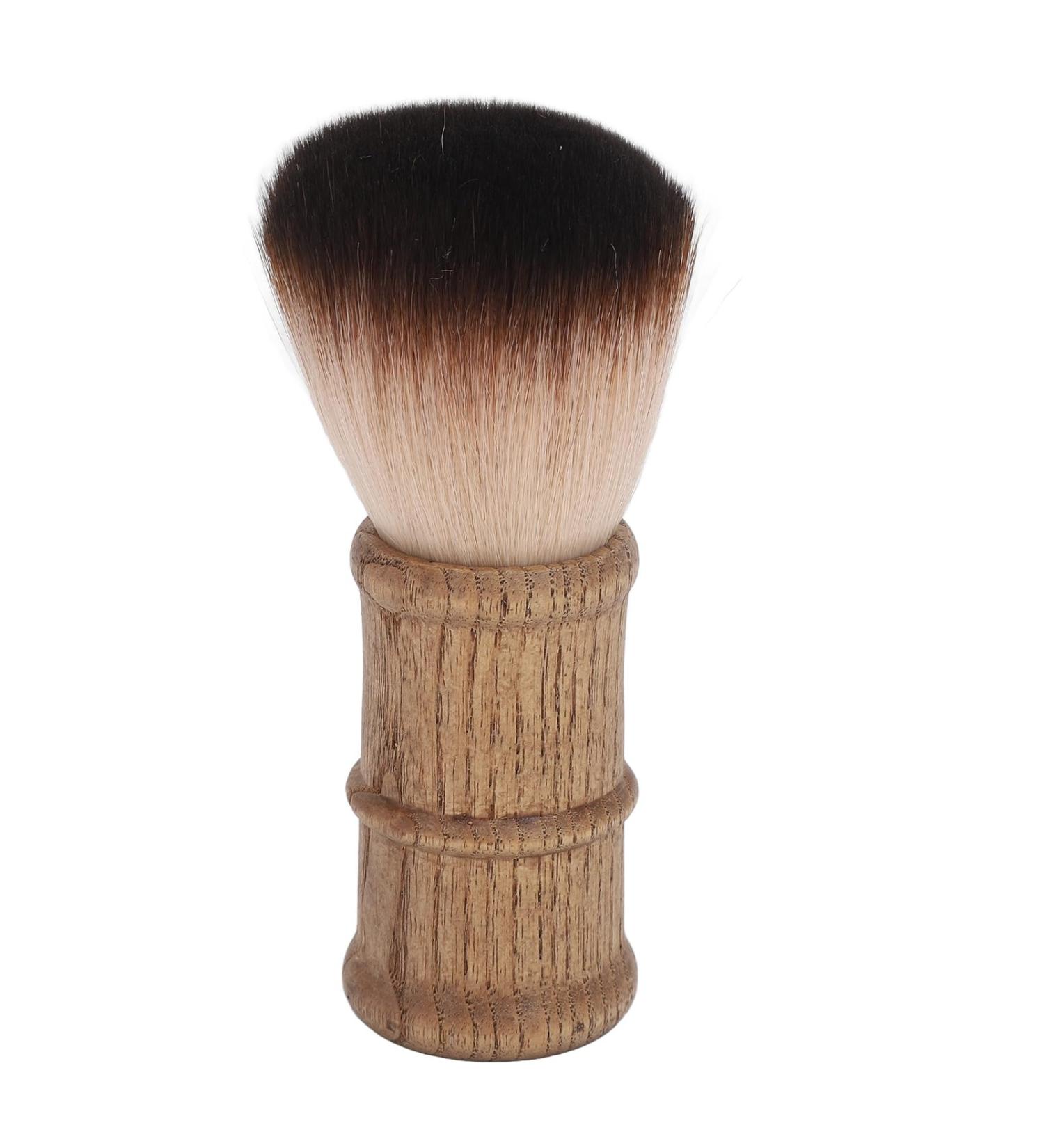 Barber Brush Hair Cutting Neck Dust Brush Home Salon Barber Fiber Hair Wooden Handle Face Neck Hair Dust Cleaning Brush for Home and Salon - Buy Online on GoSupps.com