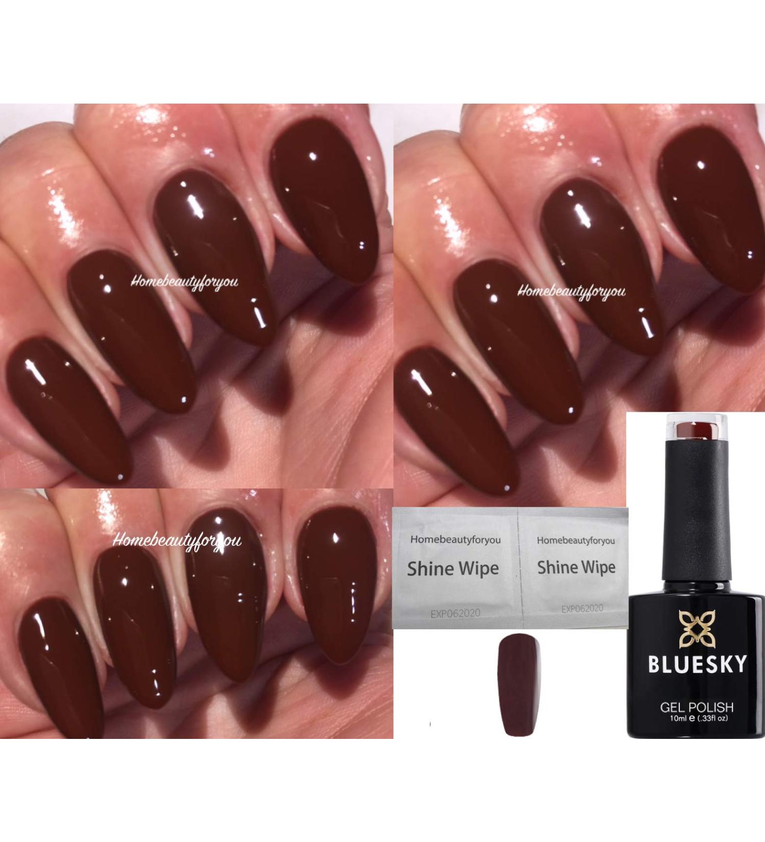 Bluesky GEL NAIL POLISH Brown Chocolate Plum Mauve Nail CS62 UV LED Soak Off 10ml