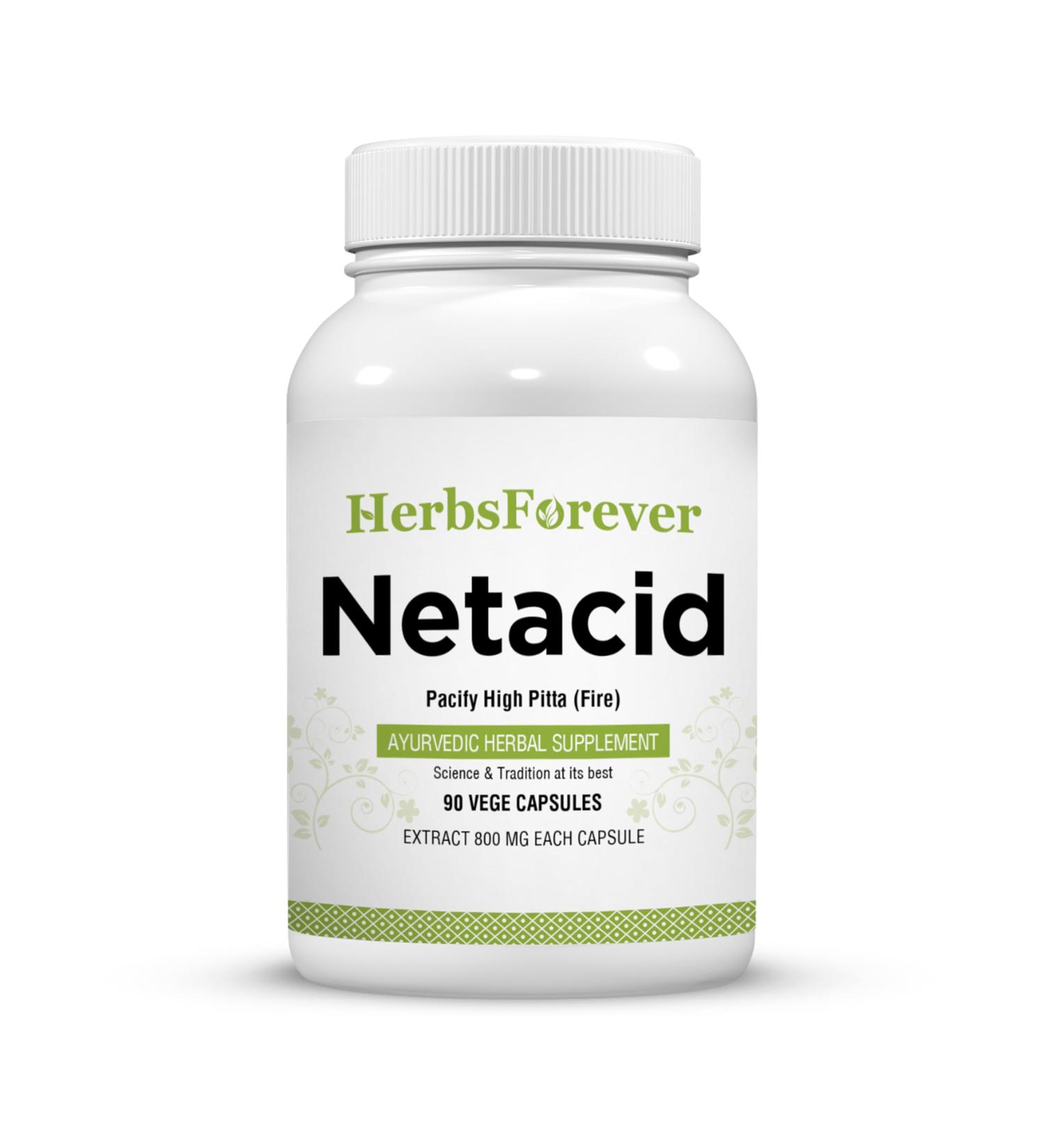 Herbsforever Netacid Capsules Digestive Supplement Promotes Healthy Digestion 90 Capsules - Buy Online on GoSupps.com