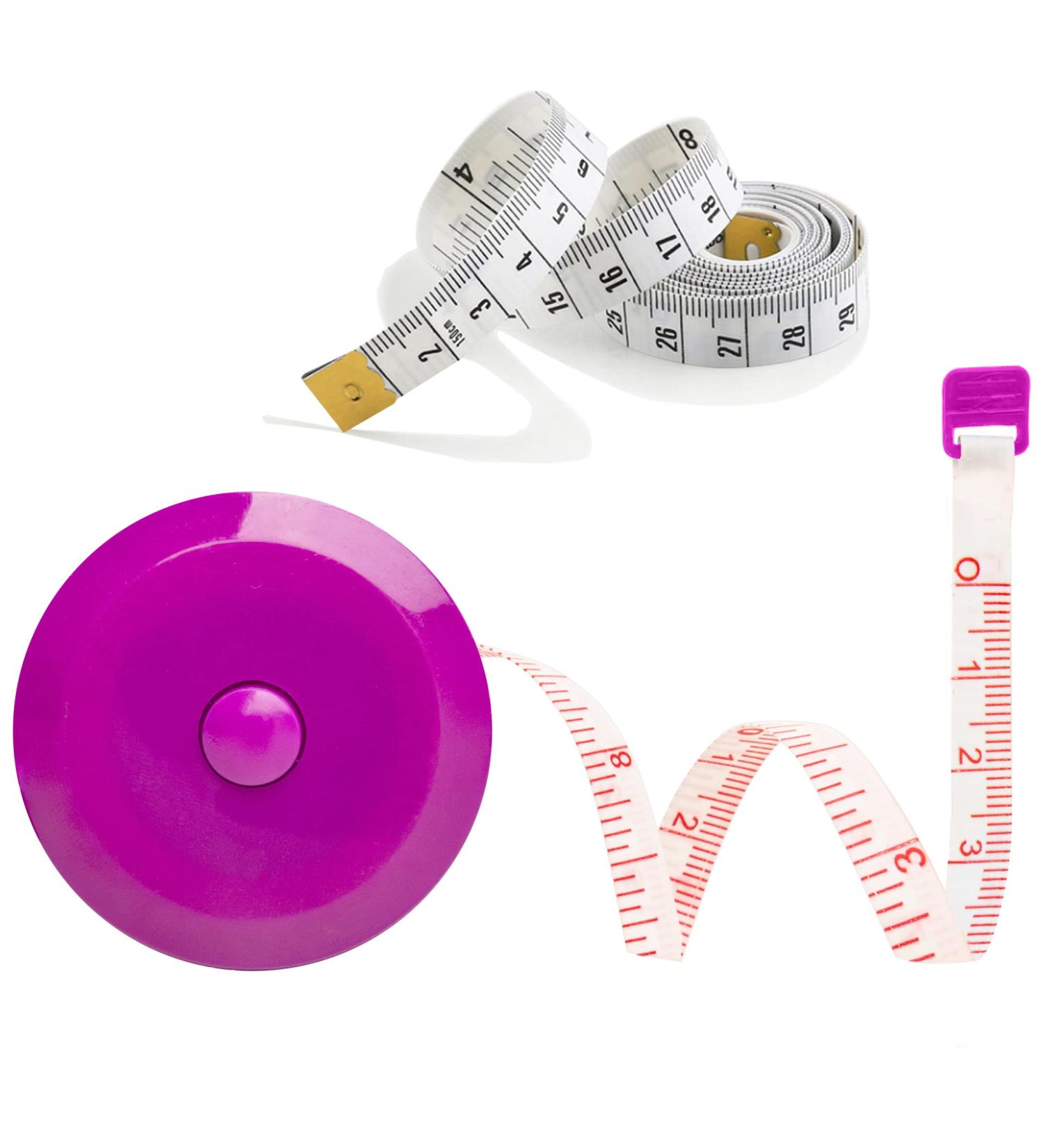 Tape Measure 2Pack  Measuring Tape for Body Measurement Retractable  Soft Tape Measure Set for Sewing Tailor Craft Cloth Fabric  150 cm/60 Inch RULER + PURPLE - Buy Online on GoSupps.com