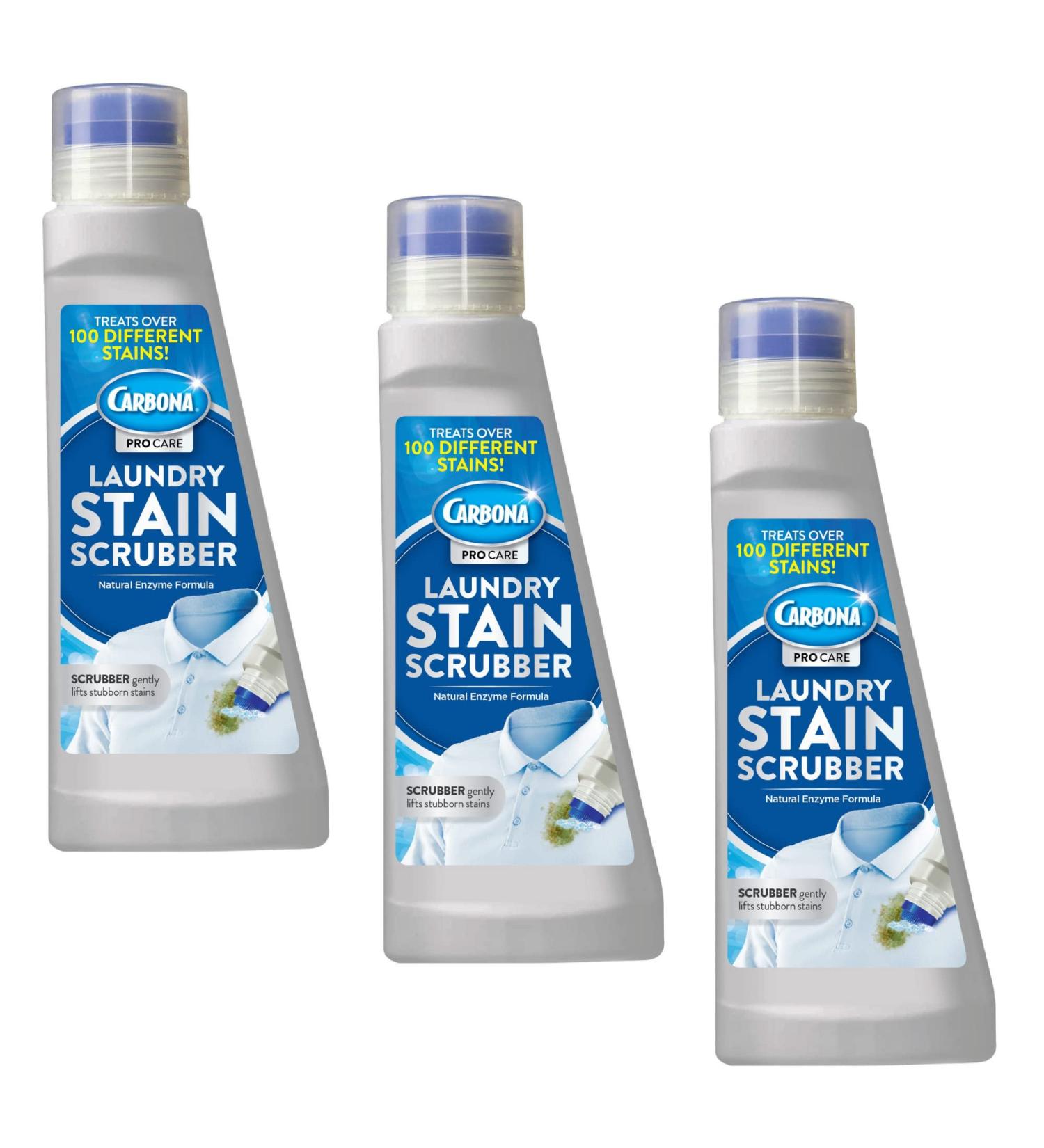 Carbona Laundry Stain Scrubber 3 Pack | Bio-Enzyme Stain Remover | Eliminates Various Food & Baby Stains | 8.4 Fl Oz (Pack of 3) - Buy Online on GoSupps.com