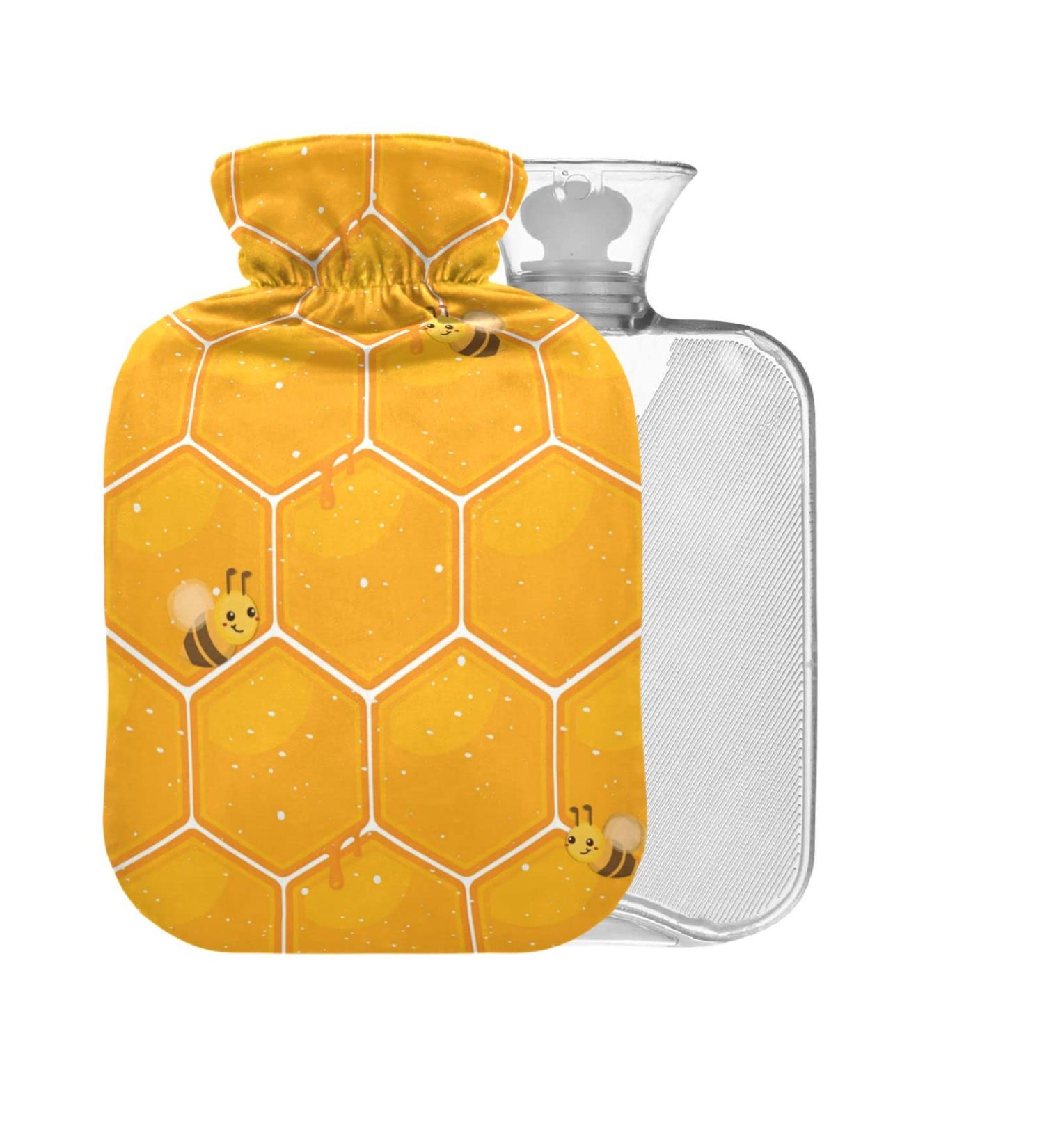 Cute Bee Hot Water Bottle 1L - BPA Free Small Bag for Pain Relief & Cramps | International Shipping - Buy Online on GoSupps.com