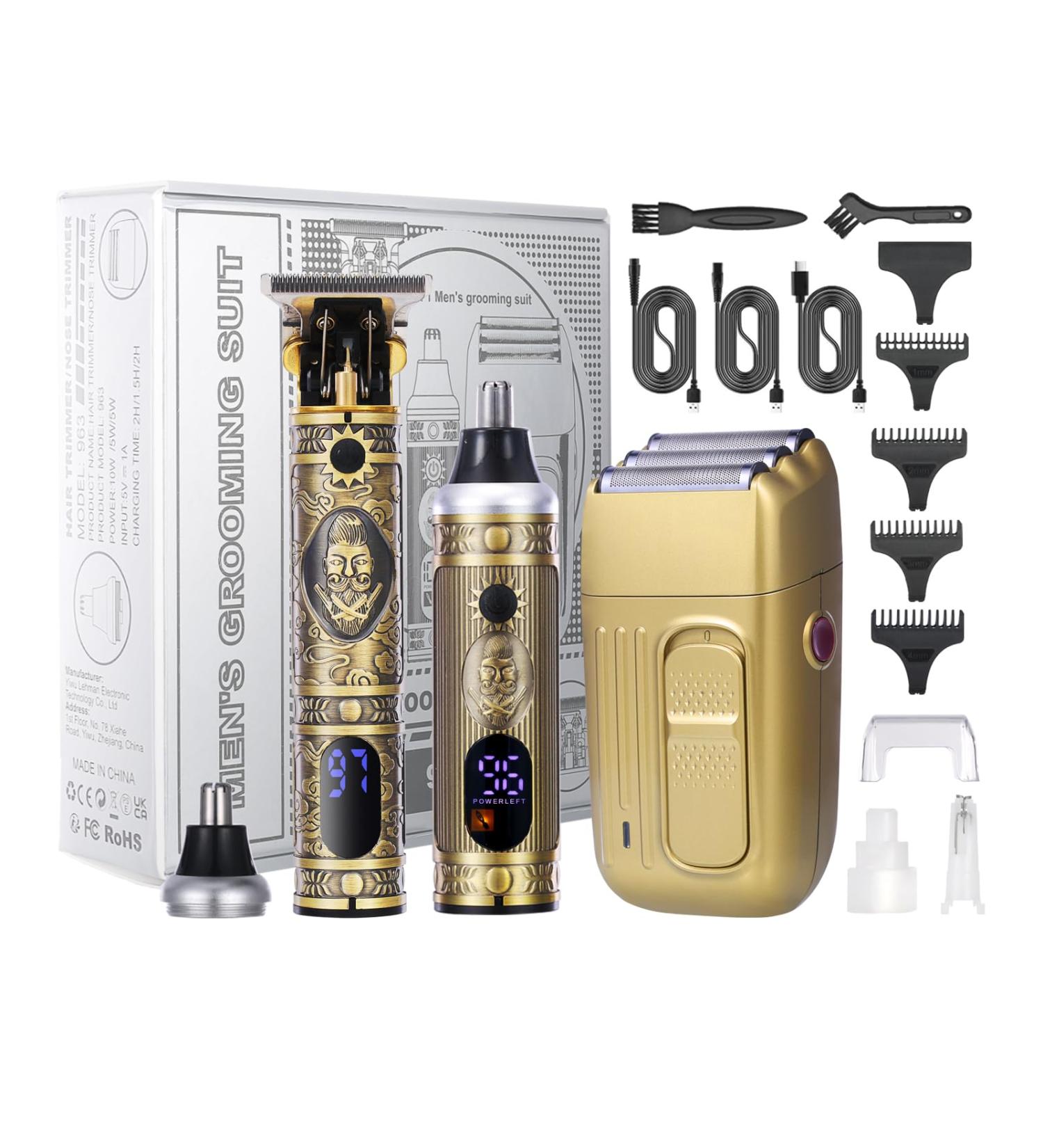 Bestauty 3-in-1 Men's Hair Trimmer & Foil Shaver Kit | Cordless Rechargeable Electric Shavers with Nose Trimmer and 4 Guide Combs | Washable Blades for Easy Cleaning - Buy Online on GoSupps.com