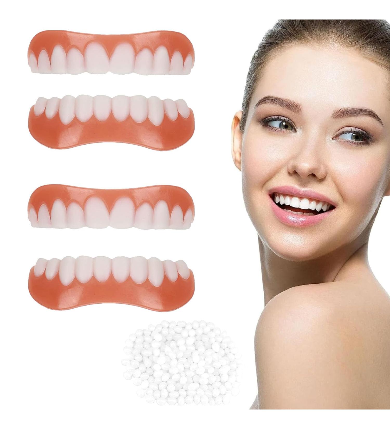 2 Pairs of Cosmetic False Teeth Veneers | Temporary Dentures & Provisional Denture Covers - Buy Online on GoSupps.com