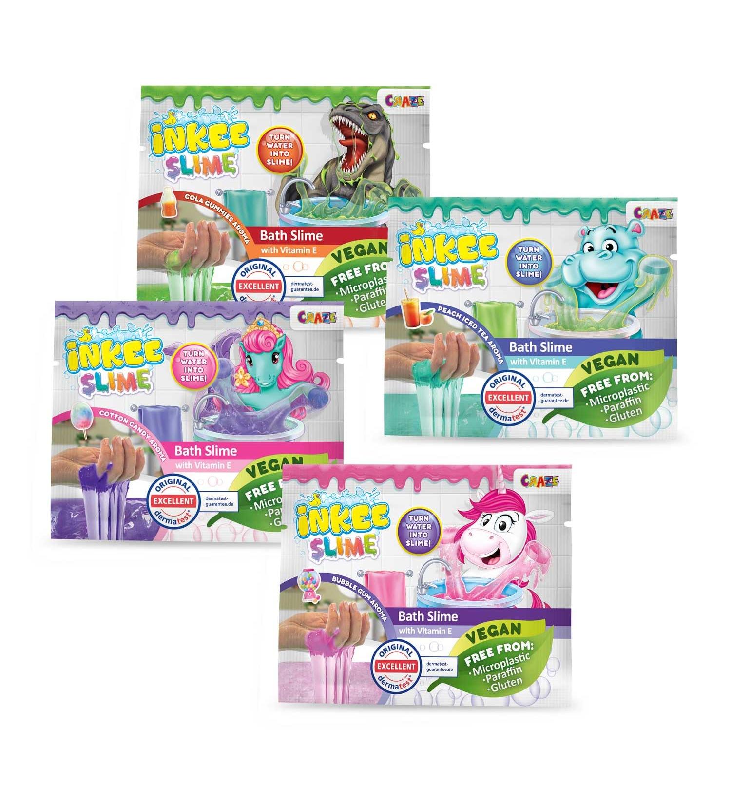 INKEE Bath Slime Mini 4-Pack | 4x 20g Vitamin E & Aroma Slime Powder for Relaxing Baths - Shop Now! - Buy Online on GoSupps.com