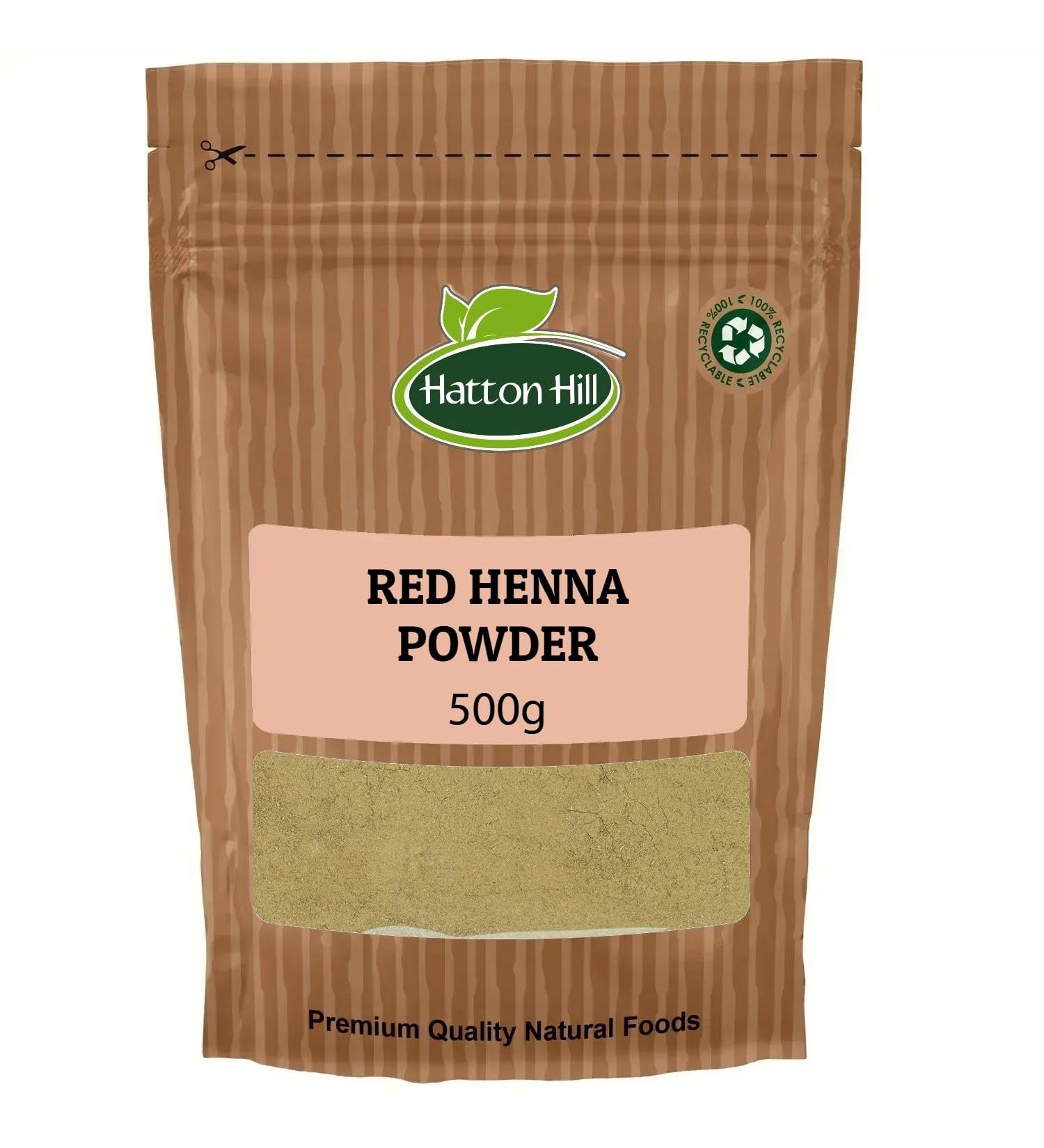 Pure Red Henna Powder 500g For Hair Dye Red Henna Hair Colour Red Hair Dye for Men/Women by Hatton Hill