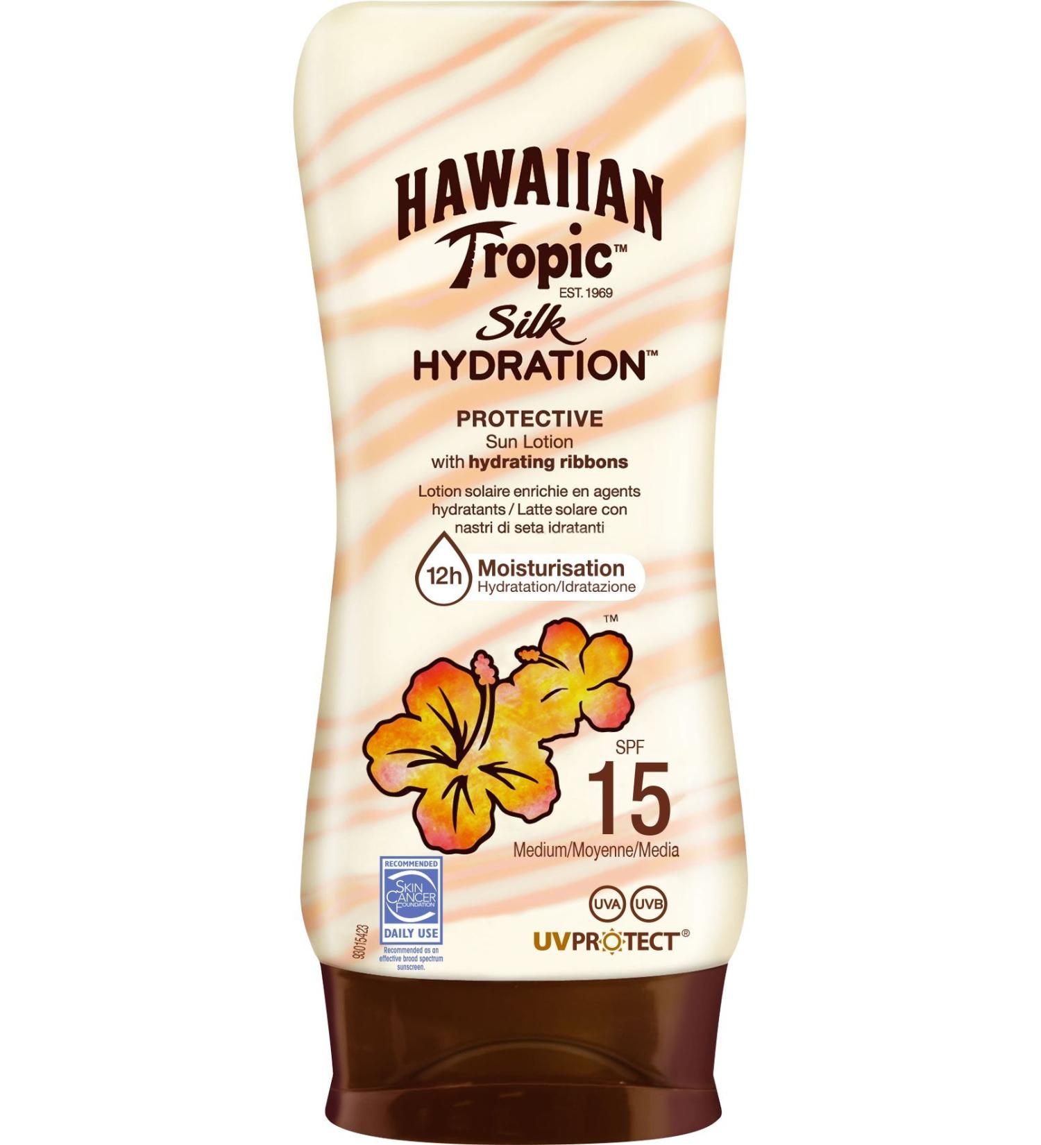 Hawaiian Tropic Silk Hydration Sunscreen SPF 15 - 180ml - Protective Sun Lotion for All Skin Types - Shop Now! - Buy Online on GoSupps.com