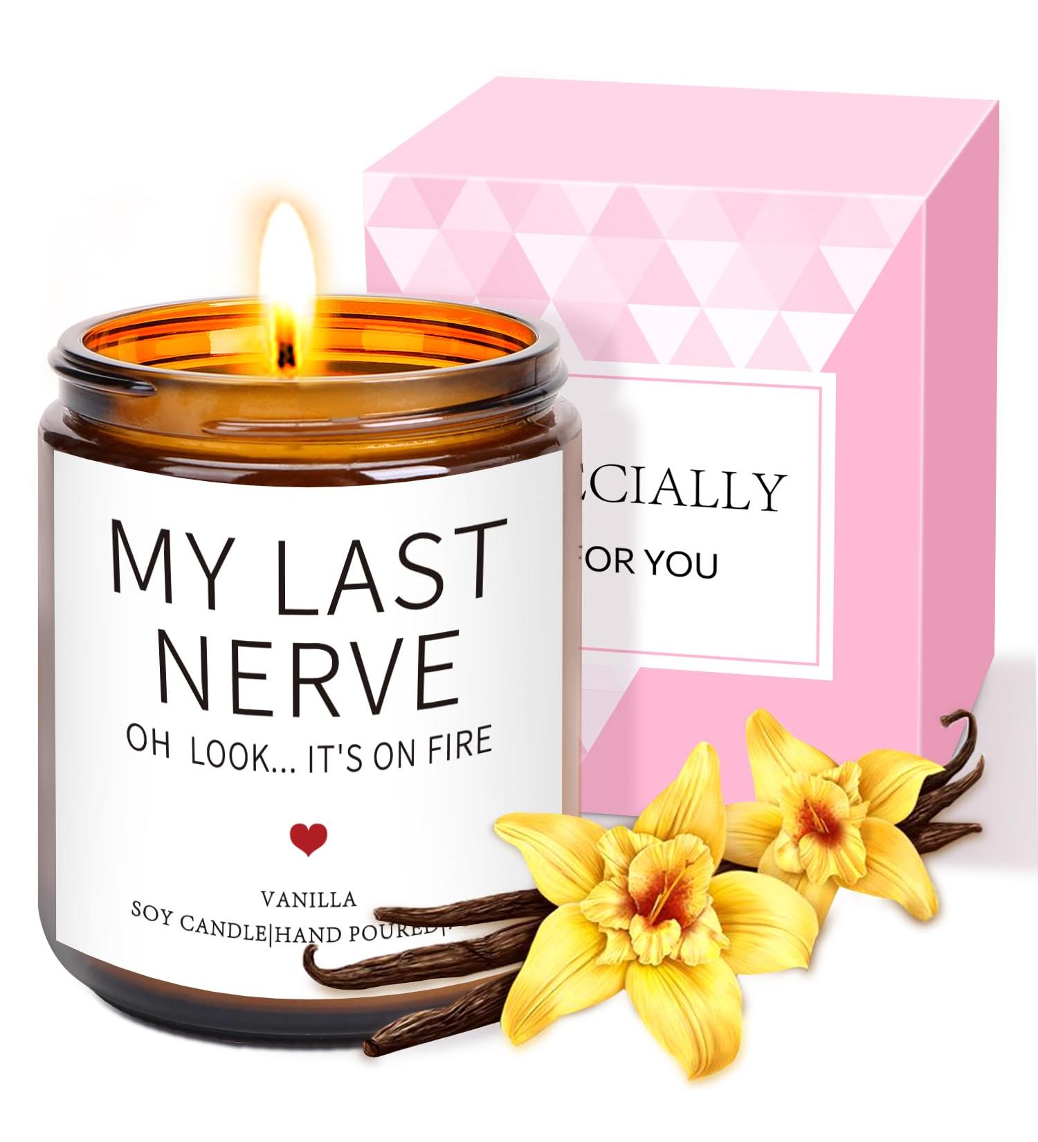 Vanilla Scented Soy Wax Candle Gift for Her - Aromatherapy Christmas & Birthday Present for Best Friend, Sister, Mum - Unique & Relaxing Home Fragrance - Buy Online on GoSupps.com