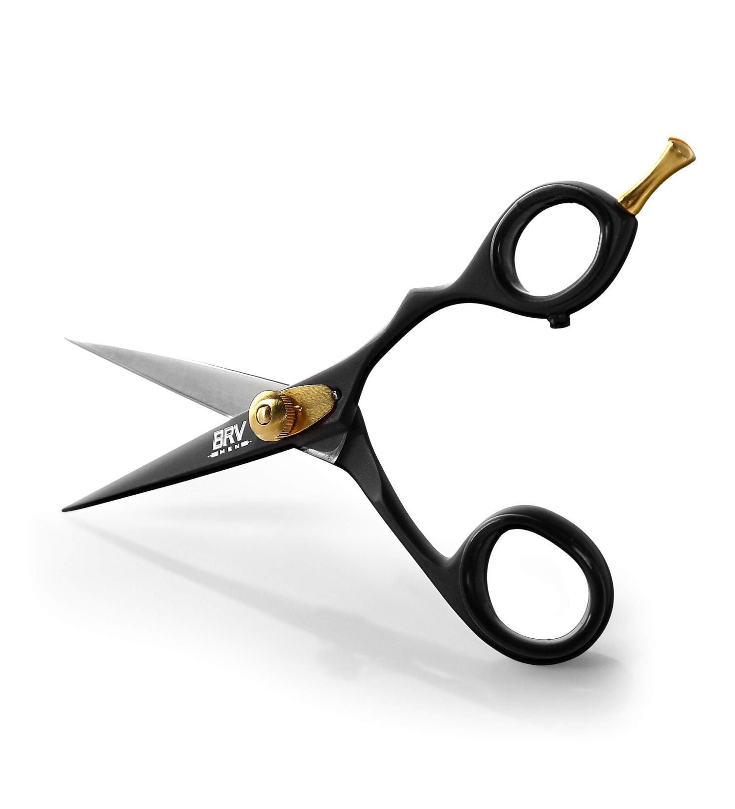 BRV MEN Professional German Steel Hammer Forged Mustache & Beard Scissors - 5.5 - 100% Stainless Steel - Razor Sharp Trimming Shears (RIGHT HANDED - Black) - Buy Online on GoSupps.com