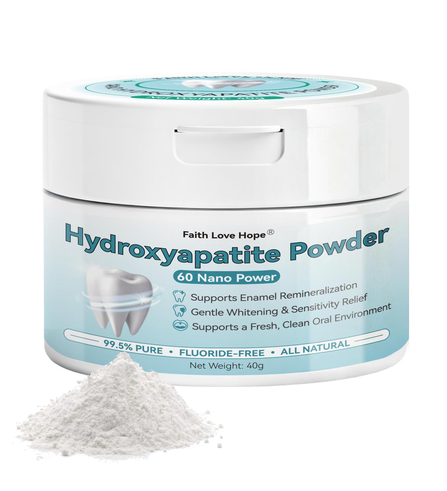 100% Pure Nano Hydroxyapatite Powder Enamel Remineralization Support, Sensitivity Comfort, Natural Whitening & Cavity Defense, Hydroxyapatite Powder for DIY Toothpaste & Mouthwash, Fluoride-Free,40g - Buy Online on GoSupps.com