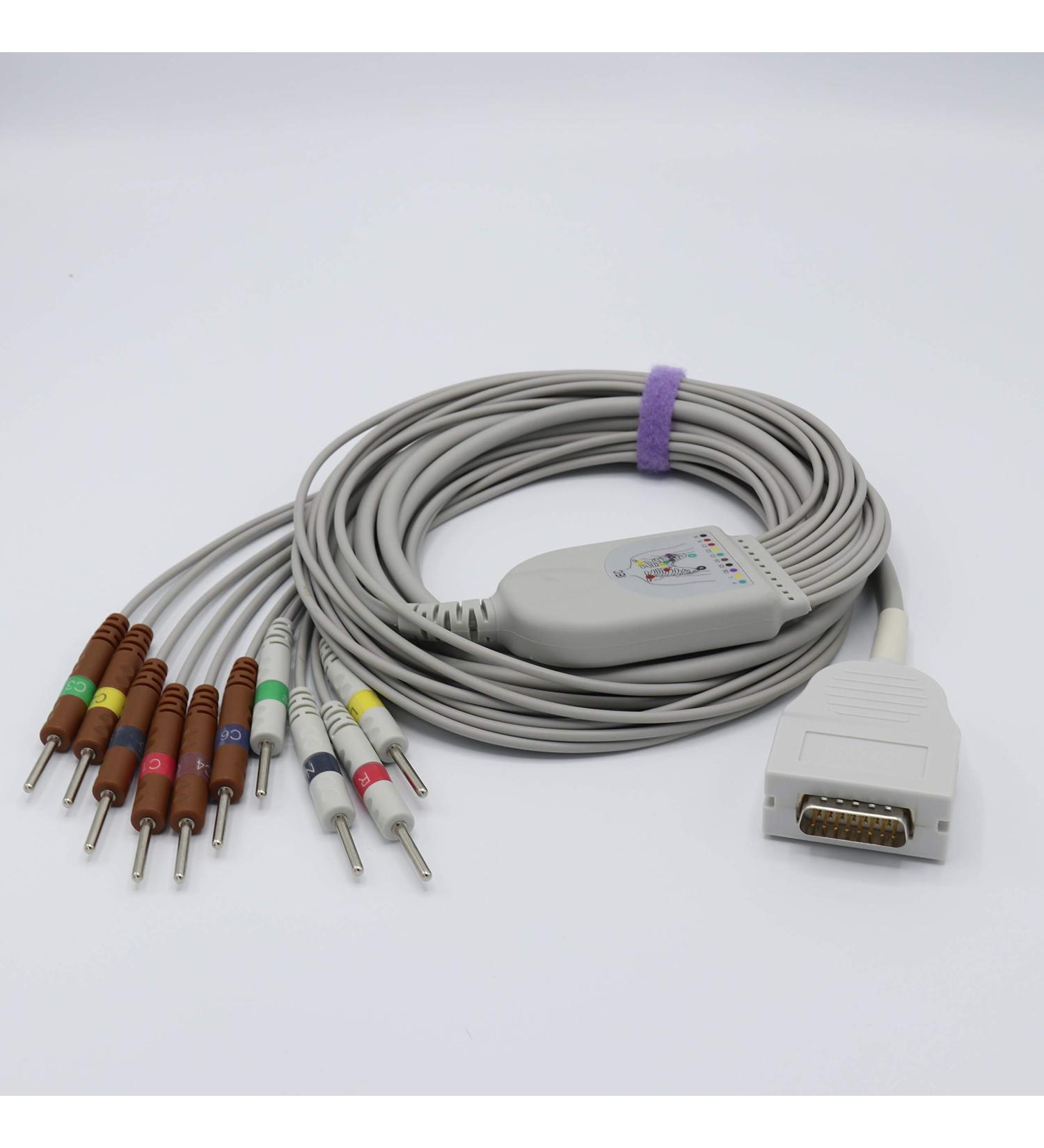Sino-K Compatible EKG Cables for Burdick E350 E350i E550 E560 - 3m IEC Needle Plug CE/FDA Approved - Buy Online on GoSupps.com