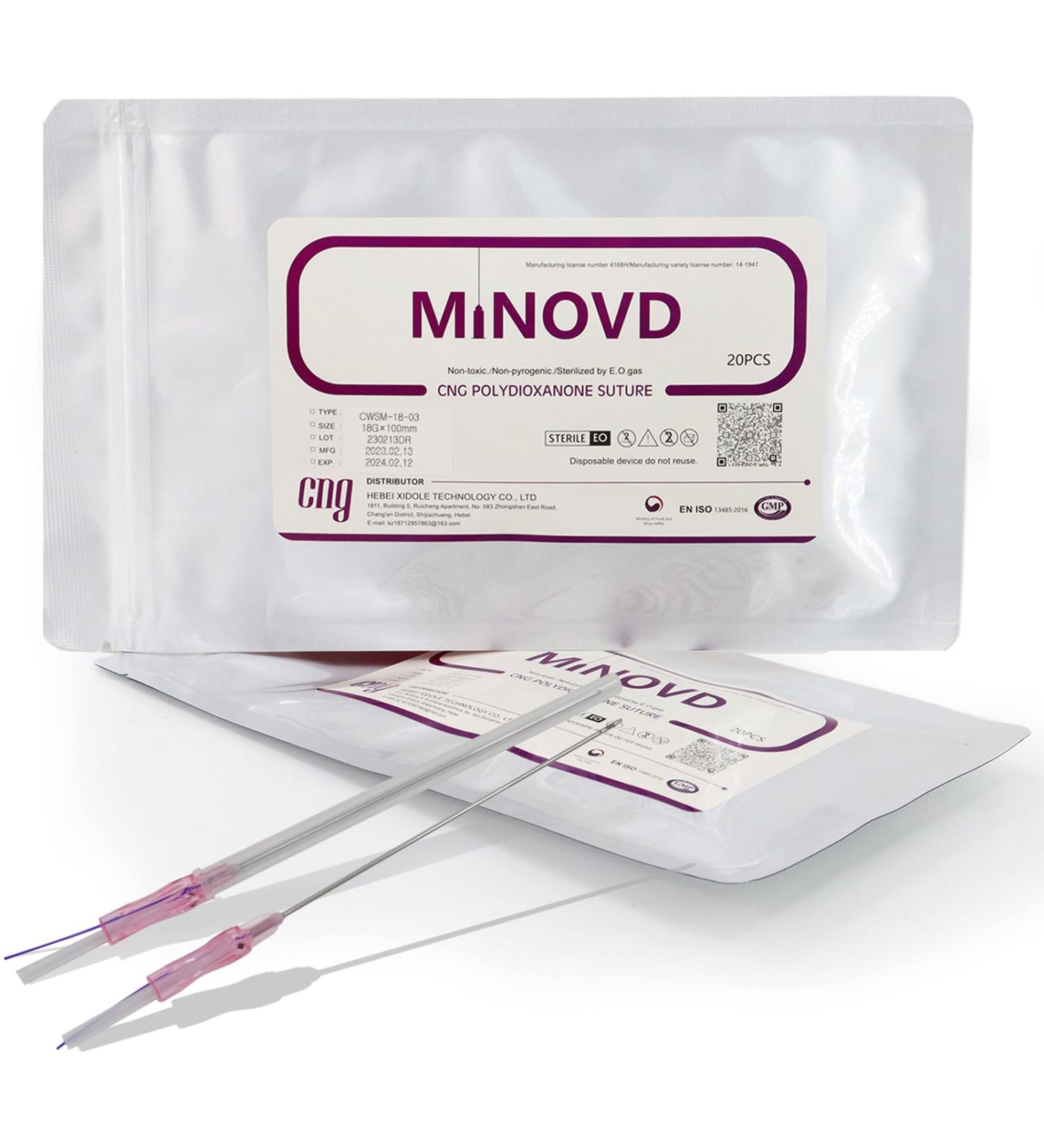 Minovd PDO Fishbone Threads - 18g 100mm W-Type Barbecue Threads 20 Pieces - Anti-Aging Lifting & Tightening PDO Gear Threads - Buy Online on GoSupps.com