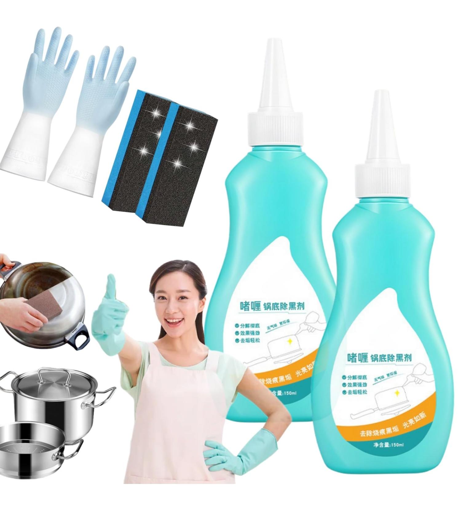 Magic Gel Cleaner for Pots And Pans Magic Gel Cleaner for Pot Bottom Black Pot Bottom Cleaning Gel Cleaner for Bottom of Pots and Pans Gel Cleaner for Cookware Bottom (2Pcs) - Buy Online on GoSupps.com