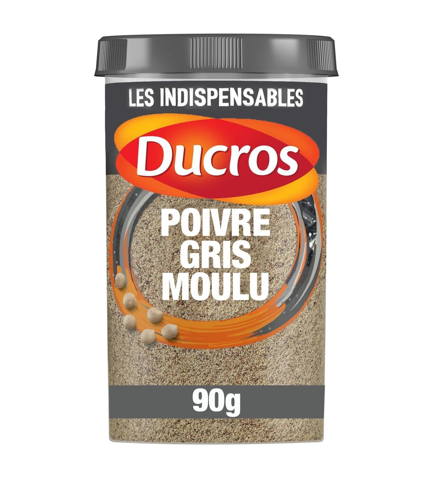 DUCROS Poivre Gris Moulu Intensit 7 Saveur quilibr e et Aromatique (Bo te 90g) - Le Lot De 3