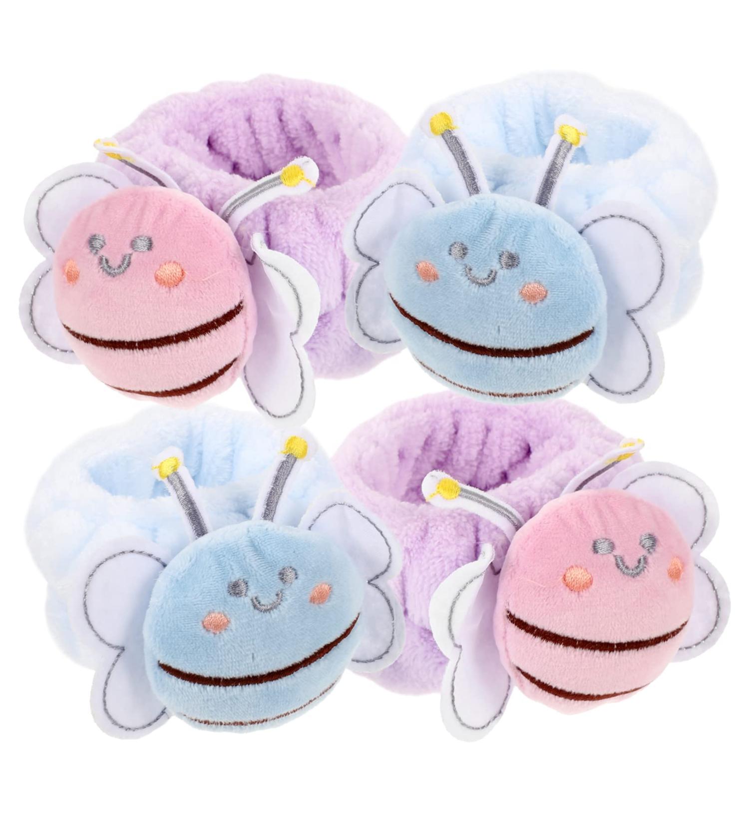 minkissy 4pcs Face Wash Wristband Elastic Headbands Towel Wristbands for Washing Face Shower Wristbands Wash Arm Elastic Hair Ties Wrist Wash Bands Bee Suit Super Cute Cleaning Tape Flannel - Buy Online on GoSupps.com