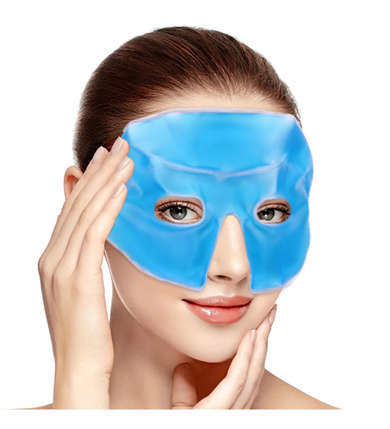ICEHOF Eye Cooling Mask - Gel Eye Mask for Migraine Relief - Comfortable Upper Material with Storage Bag - Effective Forehead to Cheek Cooling Glasses - Buy Online on GoSupps.com