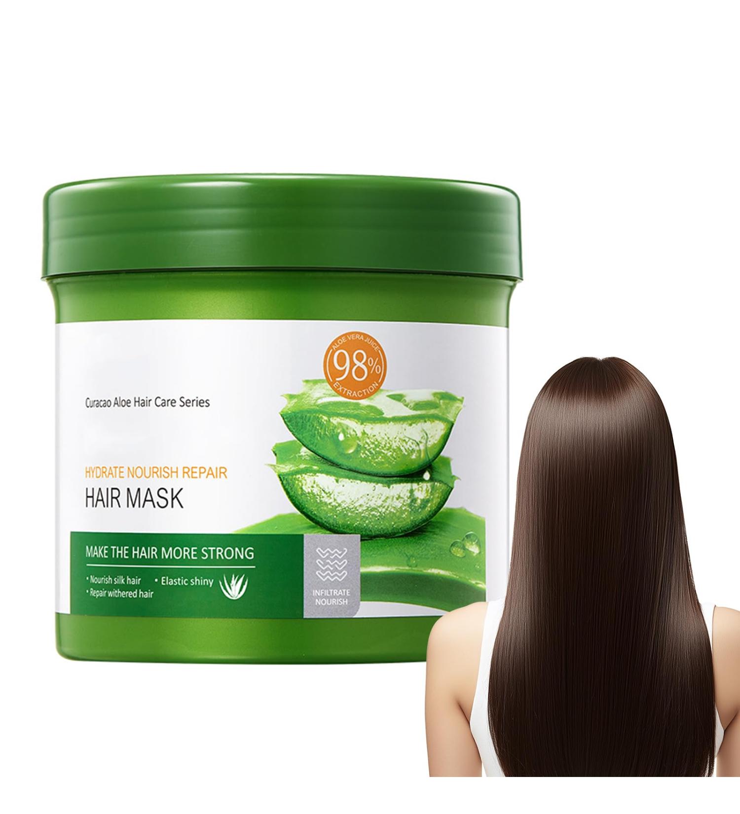 Hair mask 500 g Aloe Vera hair mask repairs dry frizzy and split ends moisturizing smoothing and caring hair mask - Buy Online on GoSupps.com