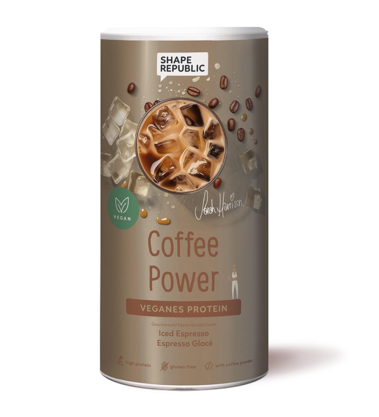 SHAPE REPUBLIC Vegan 3K Protein Powder Iced Espresso - Sustainable Muscle Building & Vitamin B12 Boost - Buy Online on GoSupps.com